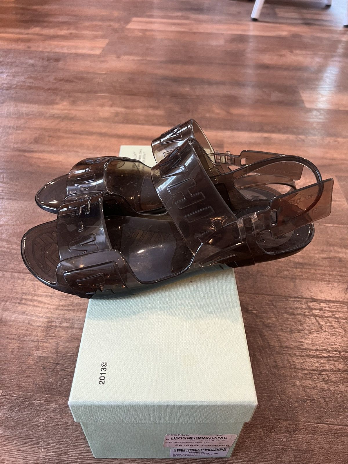 Off-White Off-White Jelly Sandals Zip Tie Slingback Black Sz 40 US 9 Size US 9 / IT 39 - 7 Thumbnail