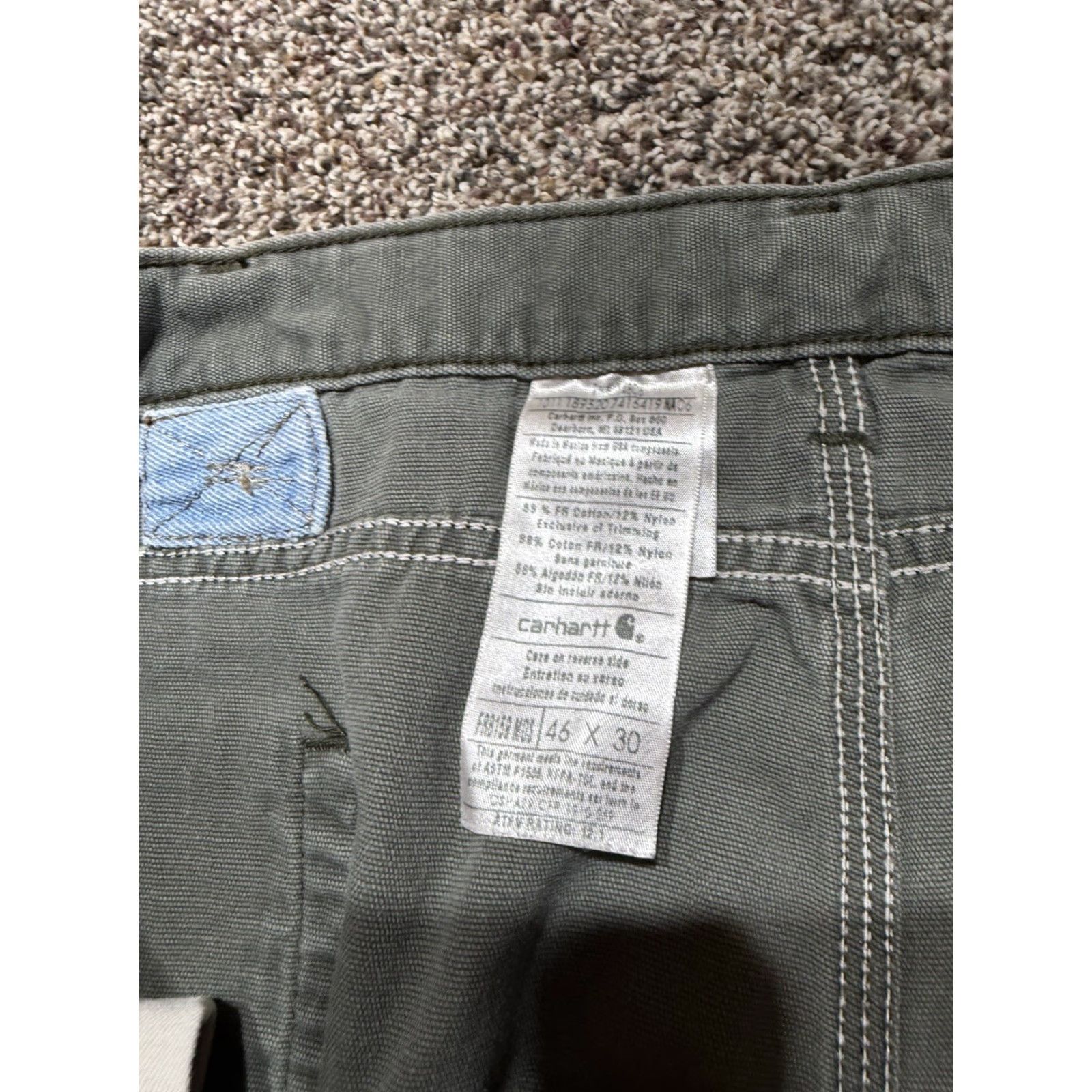 Carhartt Carhartt Jeans Men Flame-Resistant 46 46X30 Denim Blue 5-Pocket Logo Relaxed Regular Inseam 30" 46 Waist Flame-Resistant Denim Jeans Mens Size US 30 / EU 46 - 4 Thumbnail
