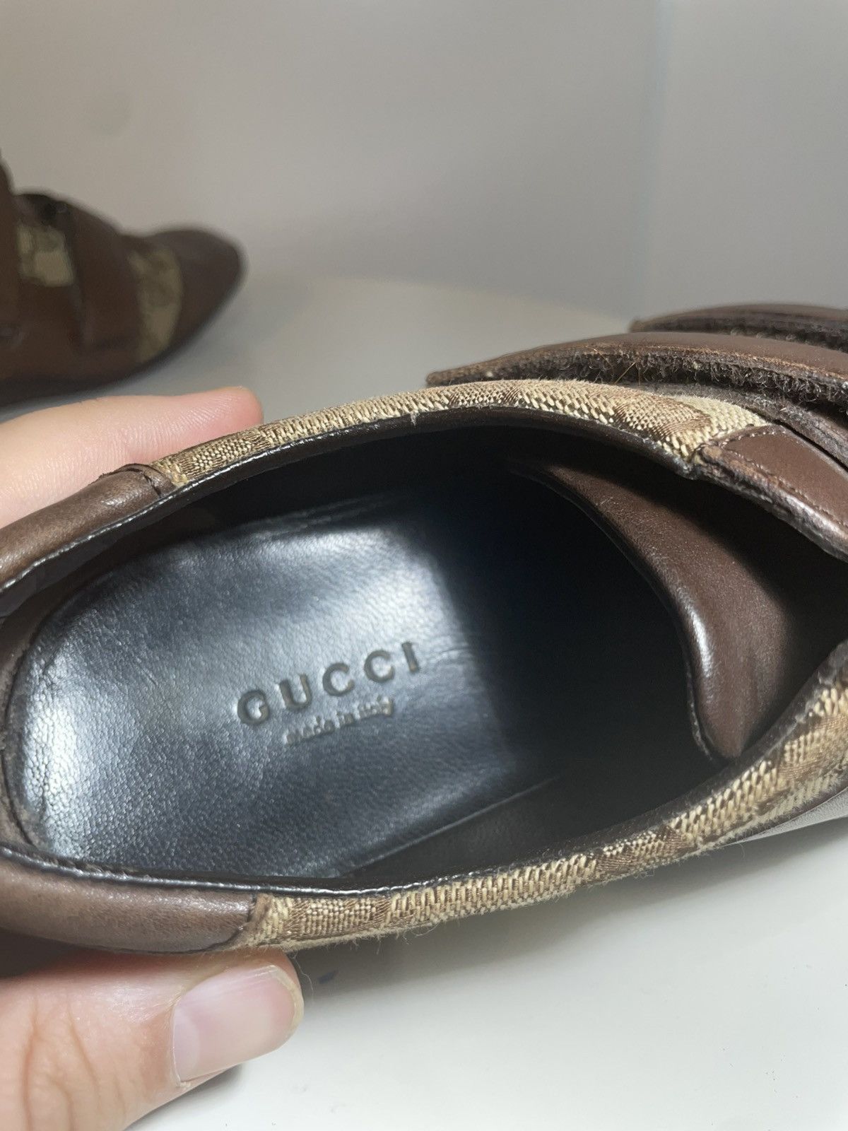 Gucci Gucci Tom Ford Era Brown Monogram Velcro Sneakers Size US 6.5 / IT 36.5 - 2 Thumbnail