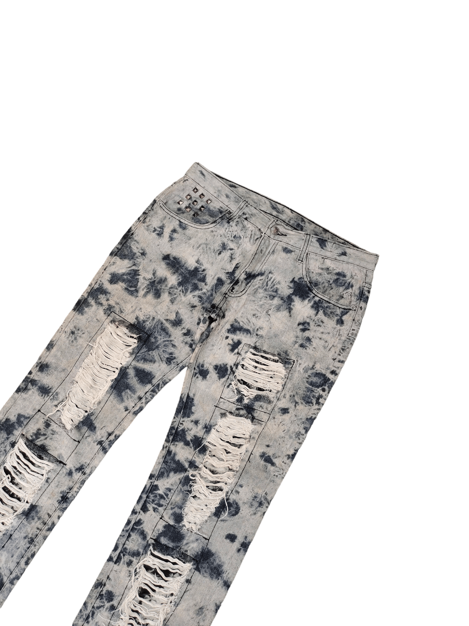 Share Spirit Homme Berning Sho Bleach Wash Distressed Denim Pants Punk Gothic Size US 33 - 8 Thumbnail