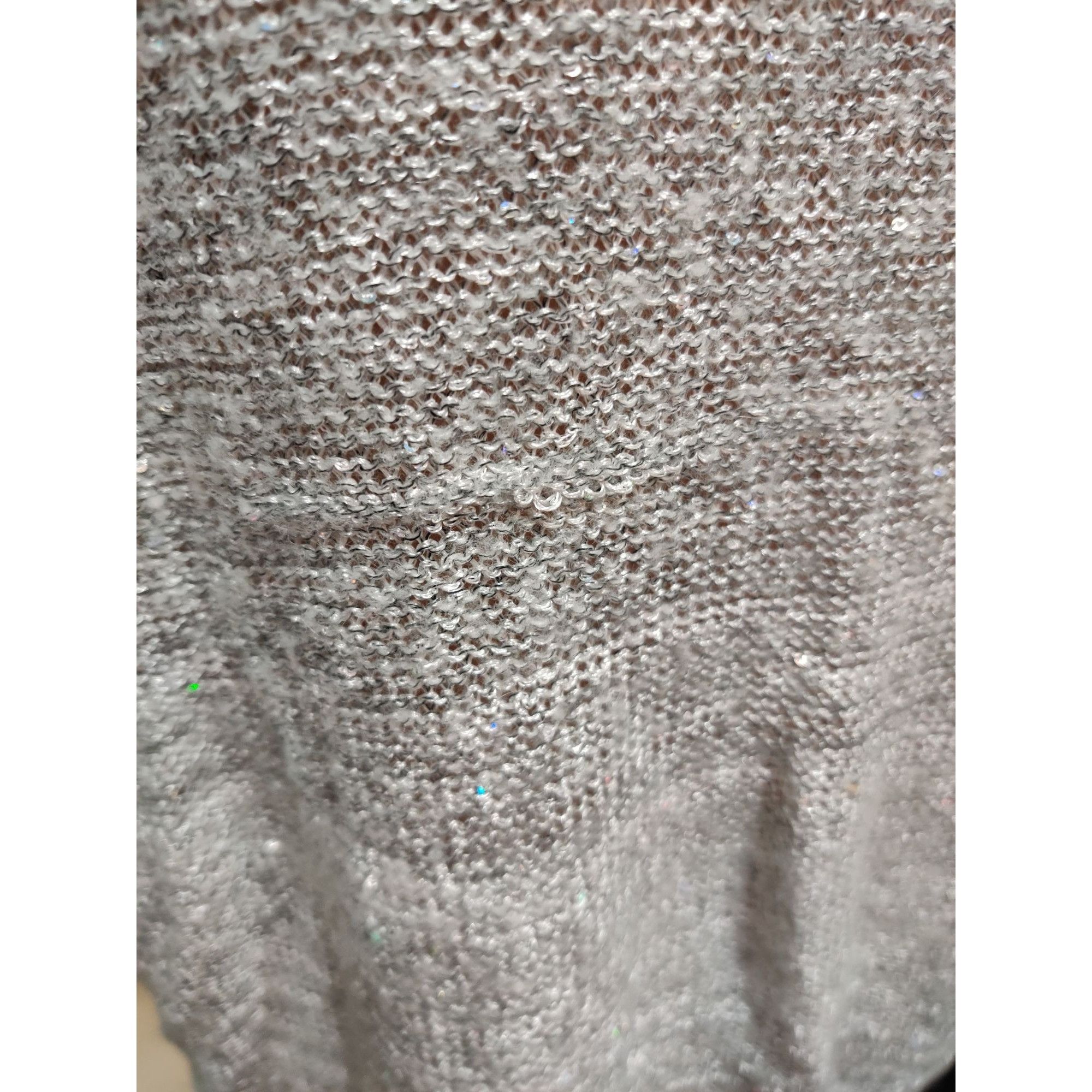 Other ANA XL Womens Sweater Silver Gray Knit Holographic Sequin Sc Size XL / US 12-14 / IT 48-50 - 13 Thumbnail