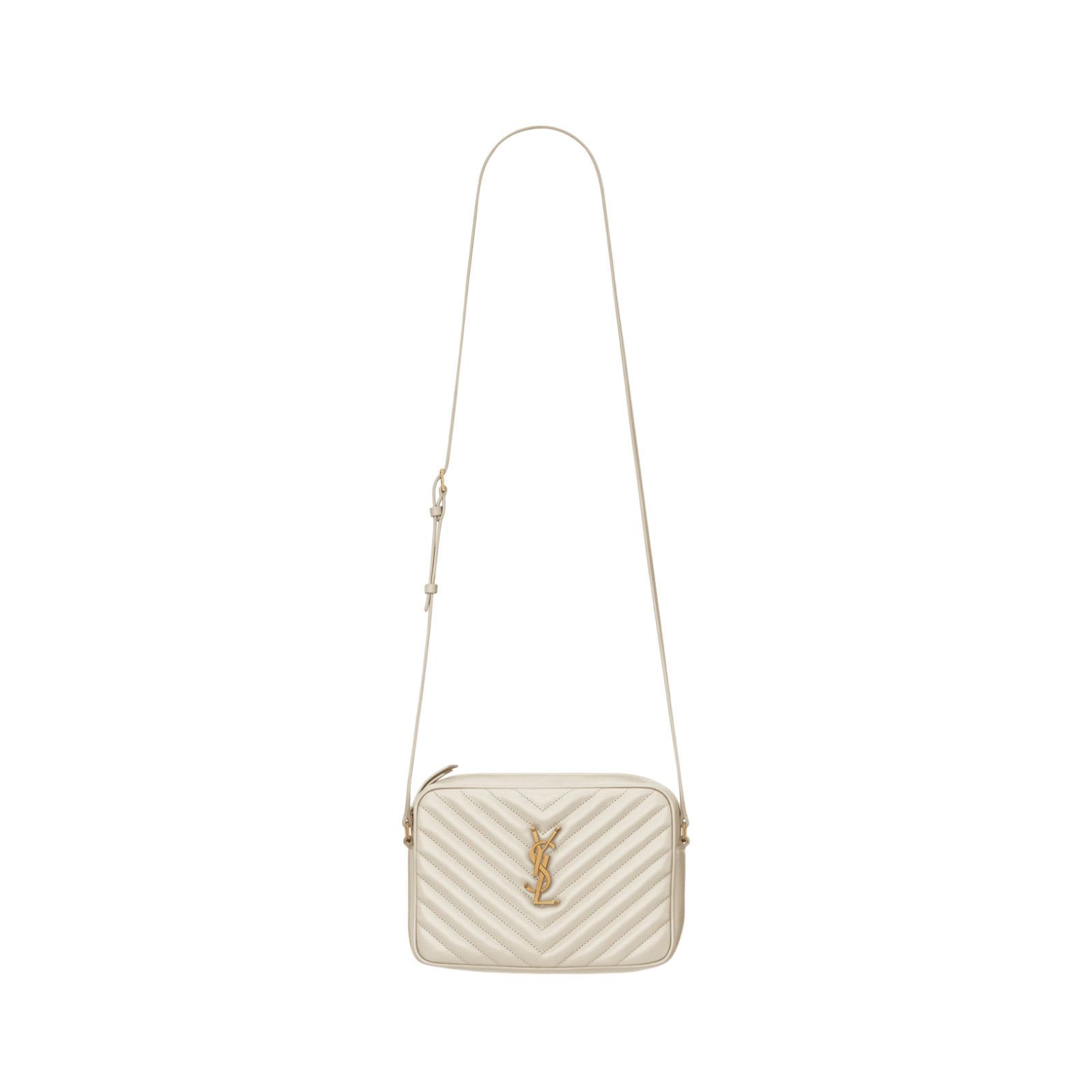 SAINT LAURENT Lou Camera $1790 Crema Soft Leather Shoulder B