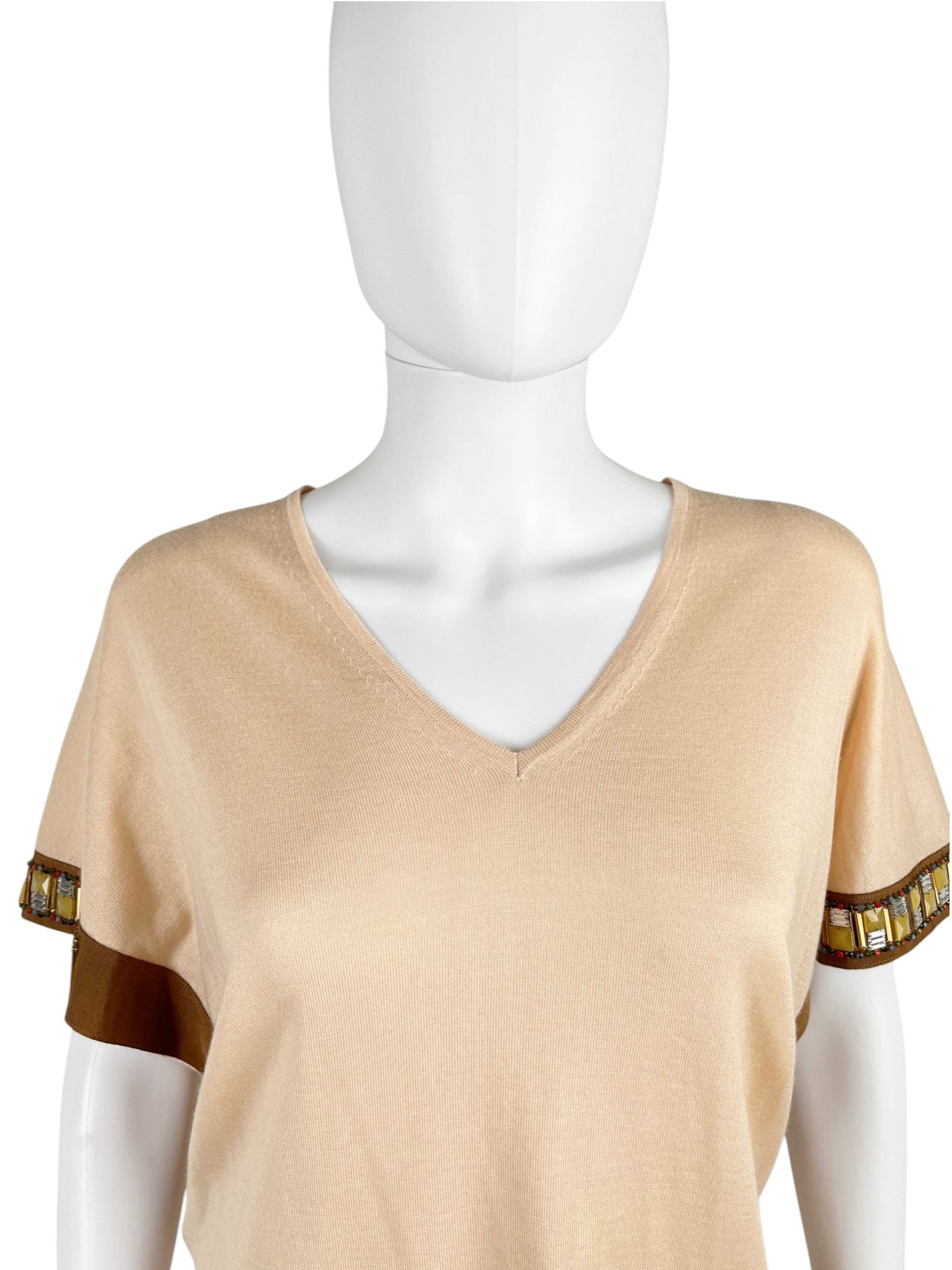 Fendi Fendi by Karl Lagerfield S/S 2010 Pink Embellished Top Size S / US 4 / IT 40 - 4 Thumbnail
