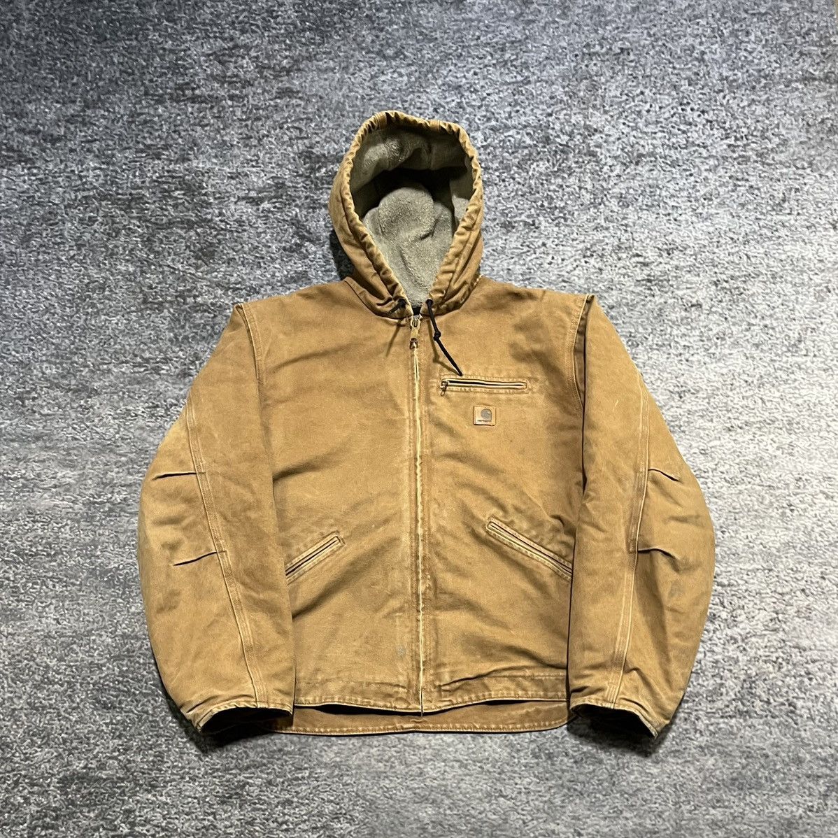 Carhartt VINTAGE FLEECE LINED HOODED CARHARTT CANVAS JACKET TAN XL Size US XL / EU 56 / 4 - 1 Thumbnail