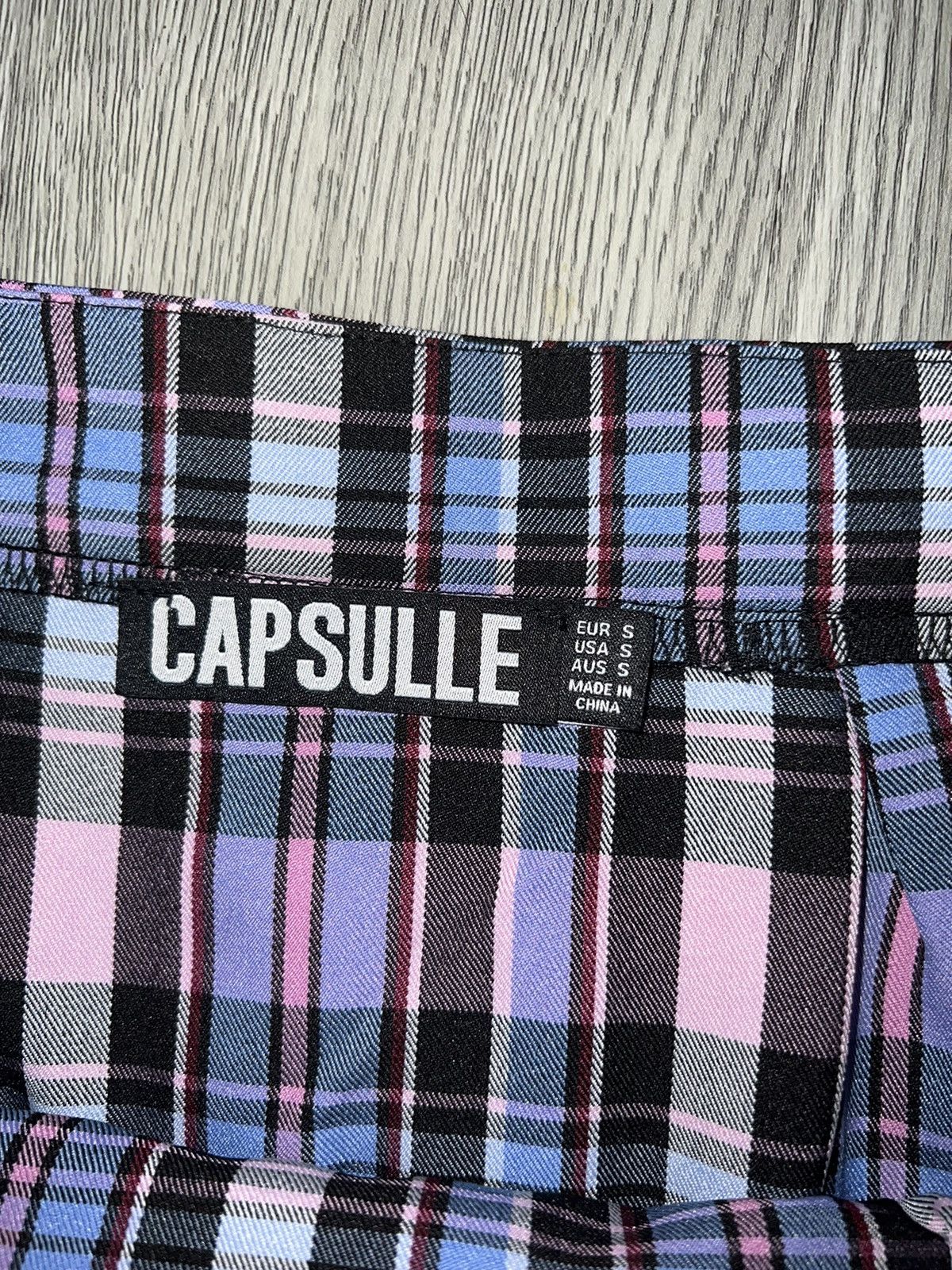 Designer CAPSULLE pastel tartan micro skirt 🎀💙 Size 24" / US 00 / IT 34 - 6 Thumbnail