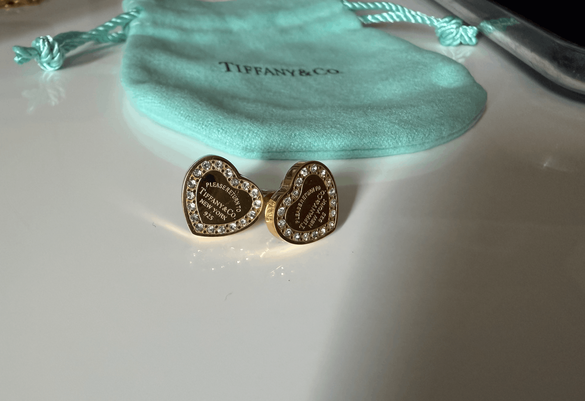 tiffany gold diamond earrings
