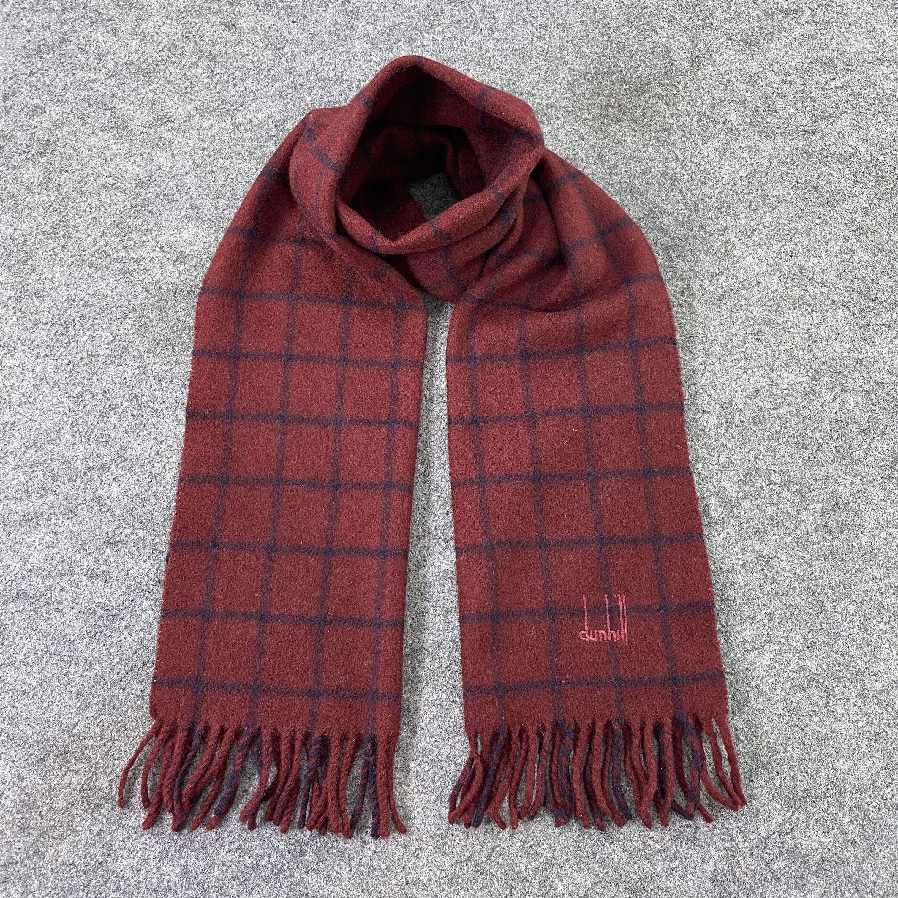 Vintage Alfred Dunhill Cashmere Muffler / Scarf / Neckwear-T1515 Size ONE SIZE - 1 Thumbnail