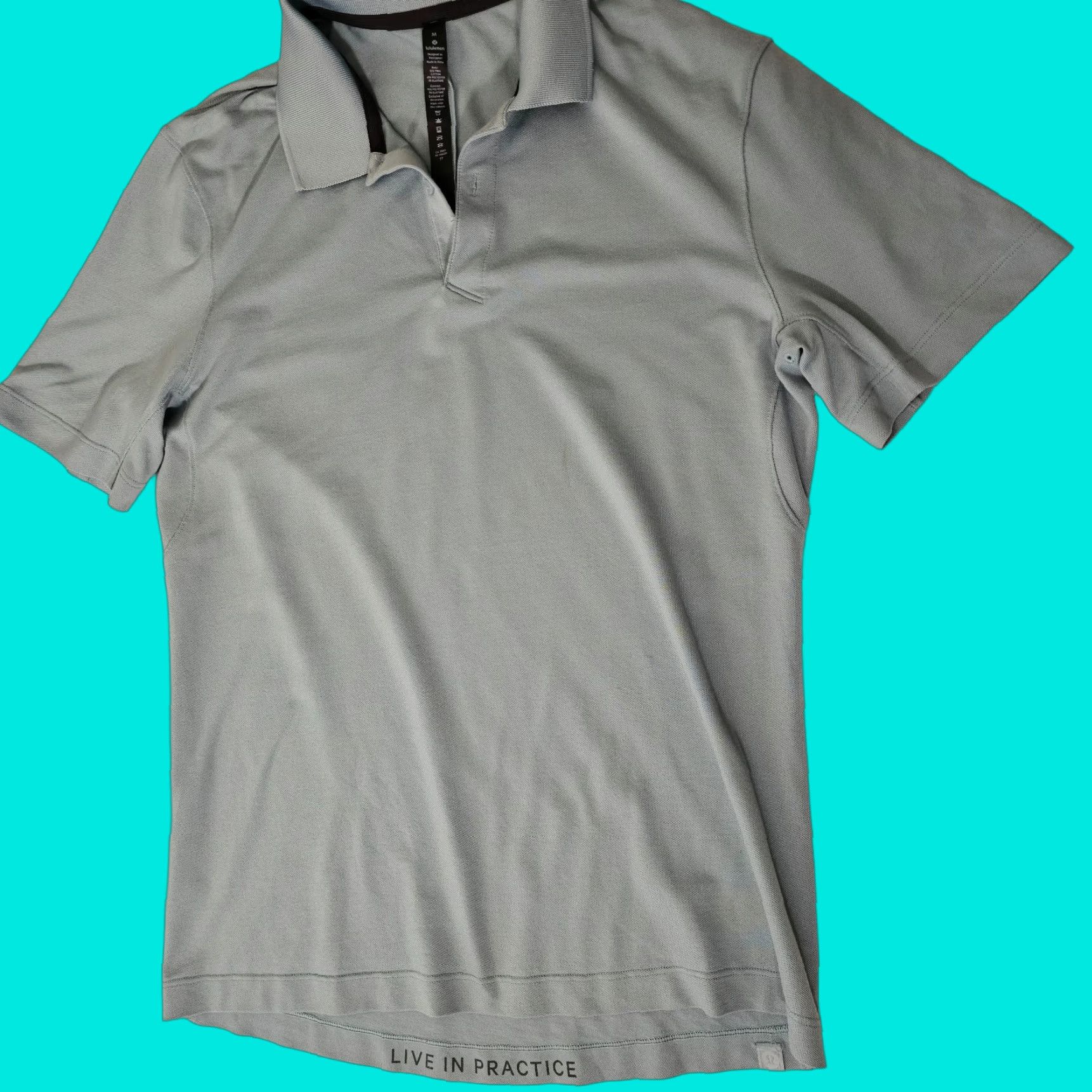Lululemon Lululemon Men's Polo Shirt Short Sleeve Slim Fit Casual Knit Golf Blue M Size US M / EU 48-50 / 2 - 1 Thumbnail