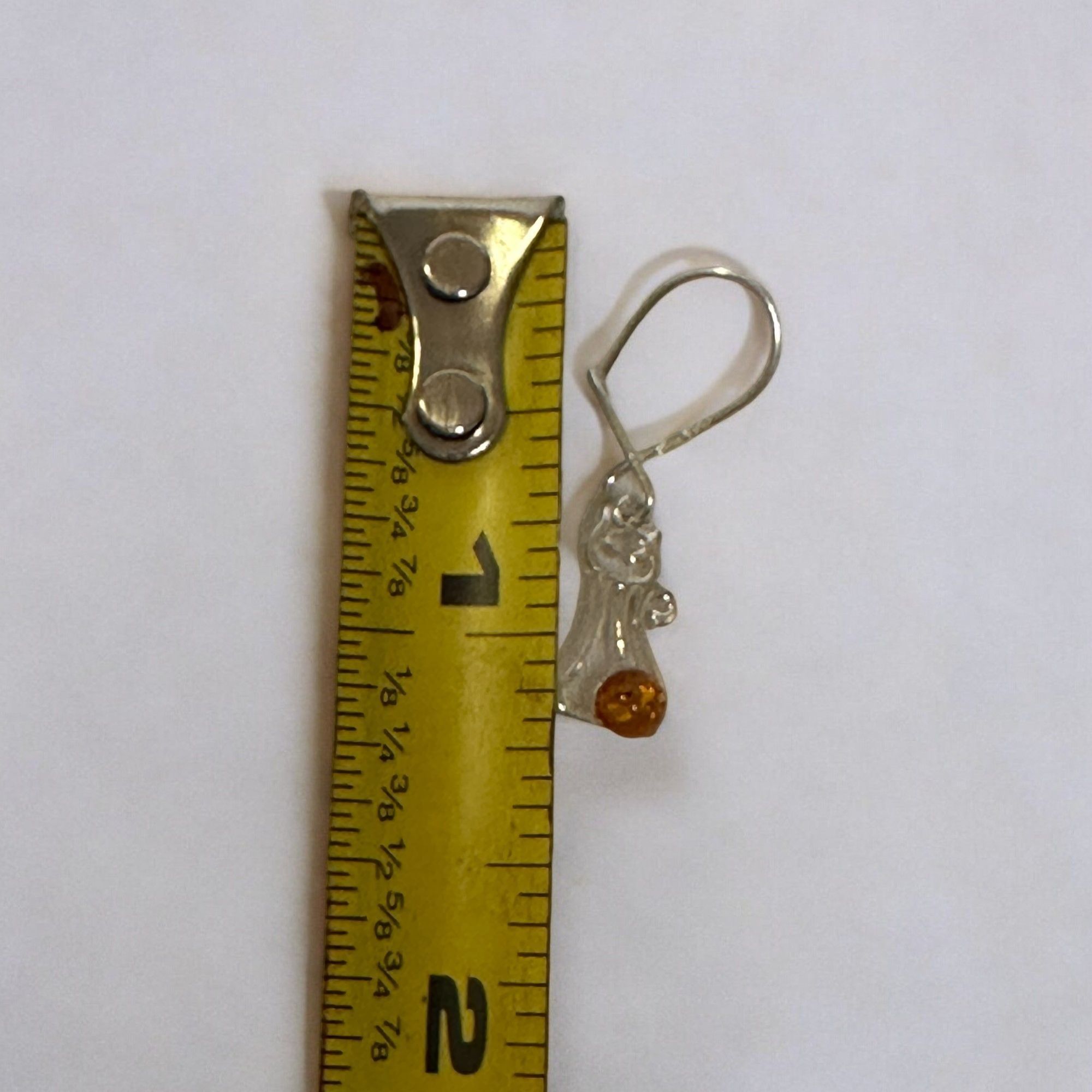 Designer Sterling Silver Petite Baltic Amber Silver Kitten Earrings Size ONE SIZE - 8 Thumbnail