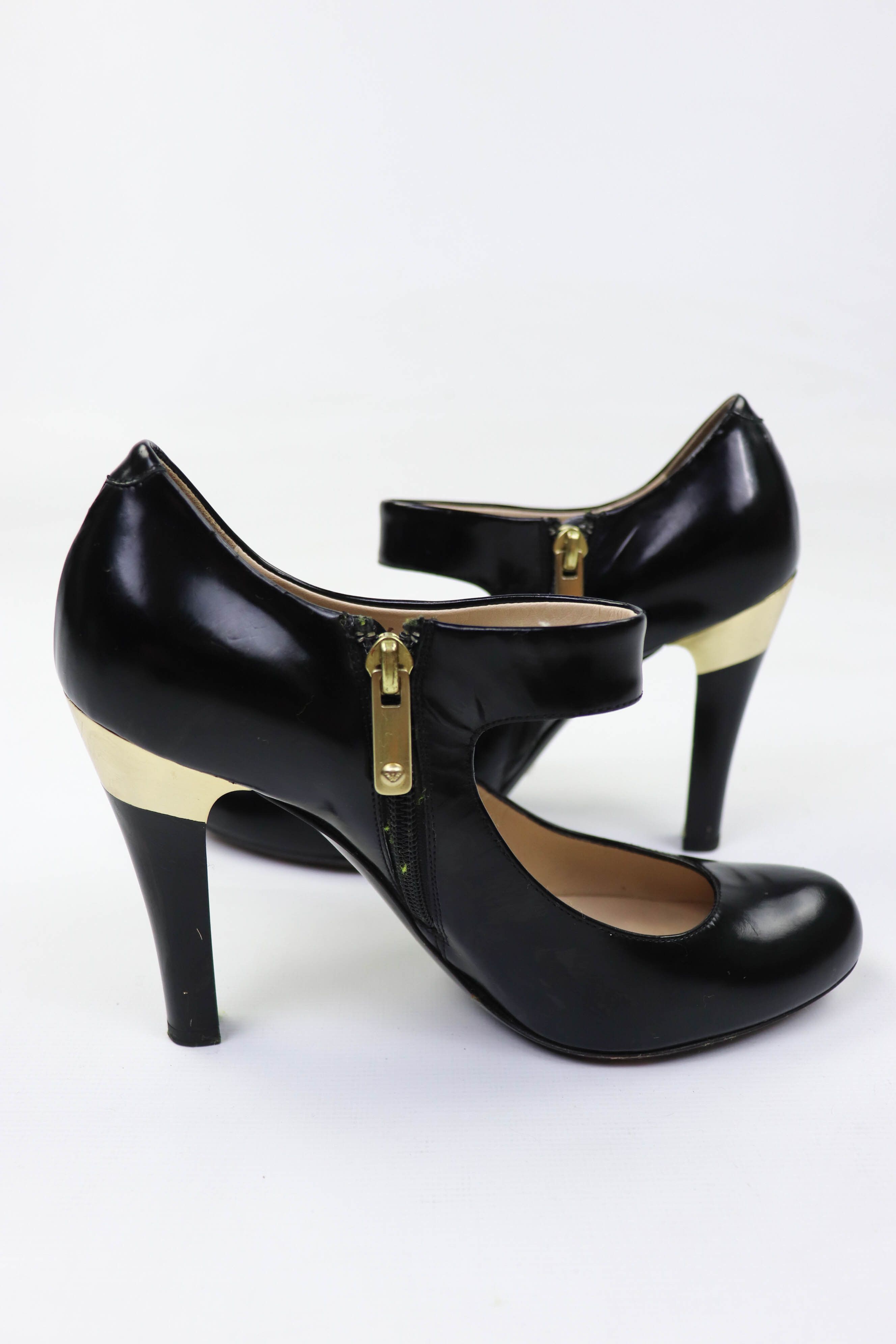 Armani Giorgio Armani Black Leather Mary Jane Pump Shoes Size US 9 / IT 39 - 8 Thumbnail