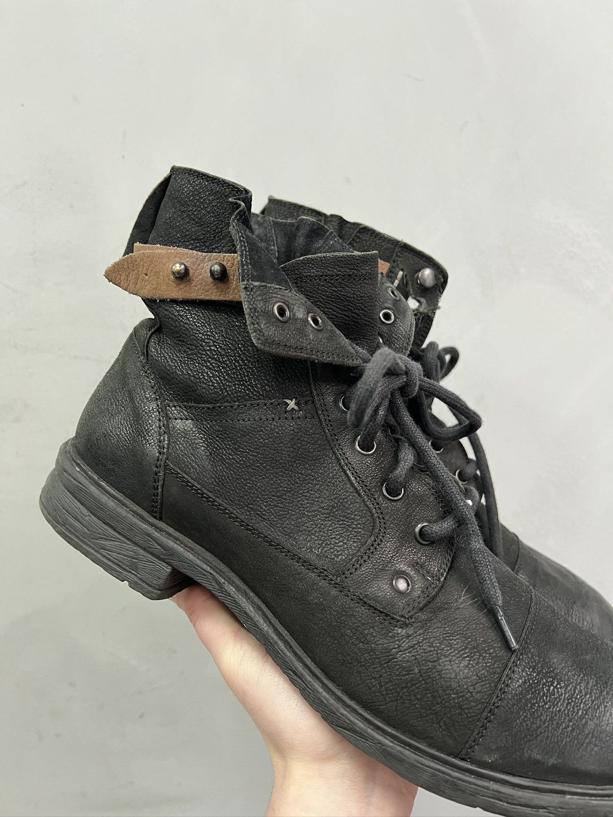 Hedi Slimane Hedi Slimane style leather ankle combat boots y2k Size US 8 / EU 41 - 3 Thumbnail
