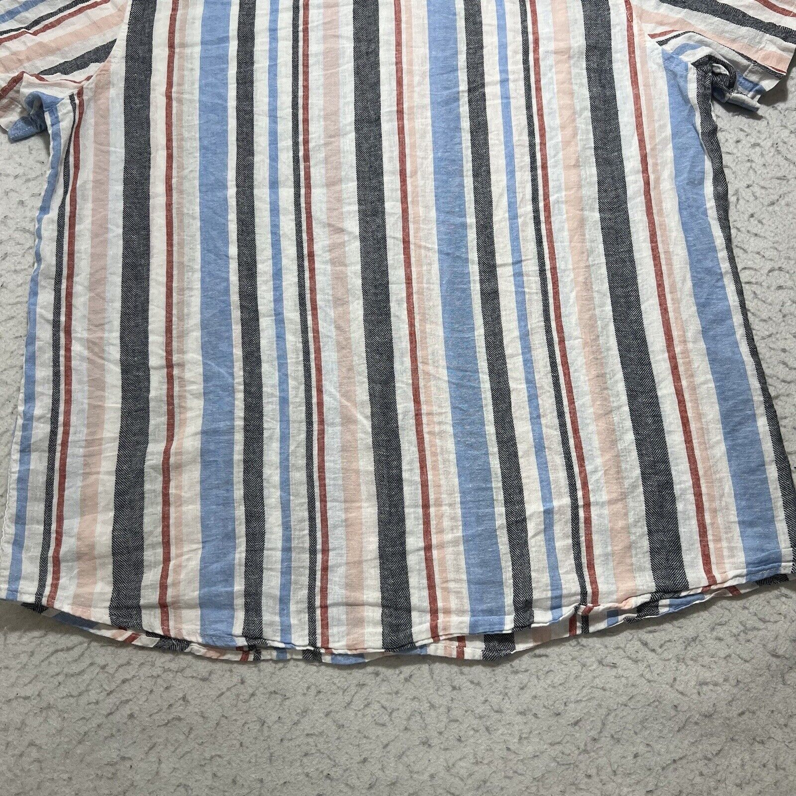 Other Sun StoneLinen Blend Button Up Shirt Short Sleeve Striped Size US XXL / EU 58 / 5 - 12 Thumbnail