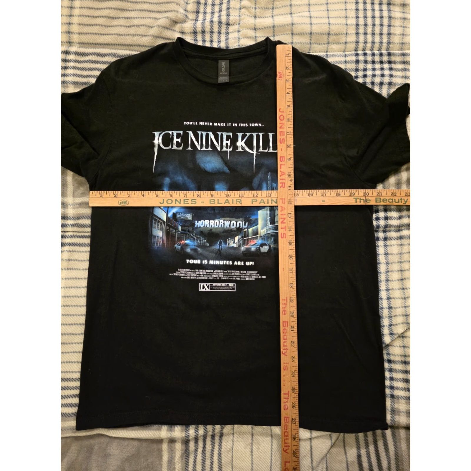 Gildan VINTAGE Ice Nine Kills Welcome To Horrorwood Band T Shirt Black Adult Large Size US L / EU 52-54 / 3 - 5 Thumbnail
