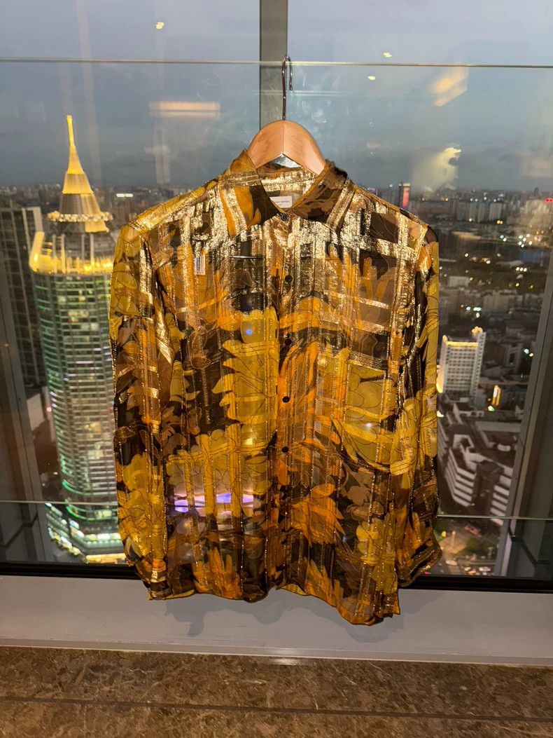 Dries Van Noten DRIES VAN NOTEN Silk and gold thread shirt Size S / US 4 / IT 40 - 1 Thumbnail