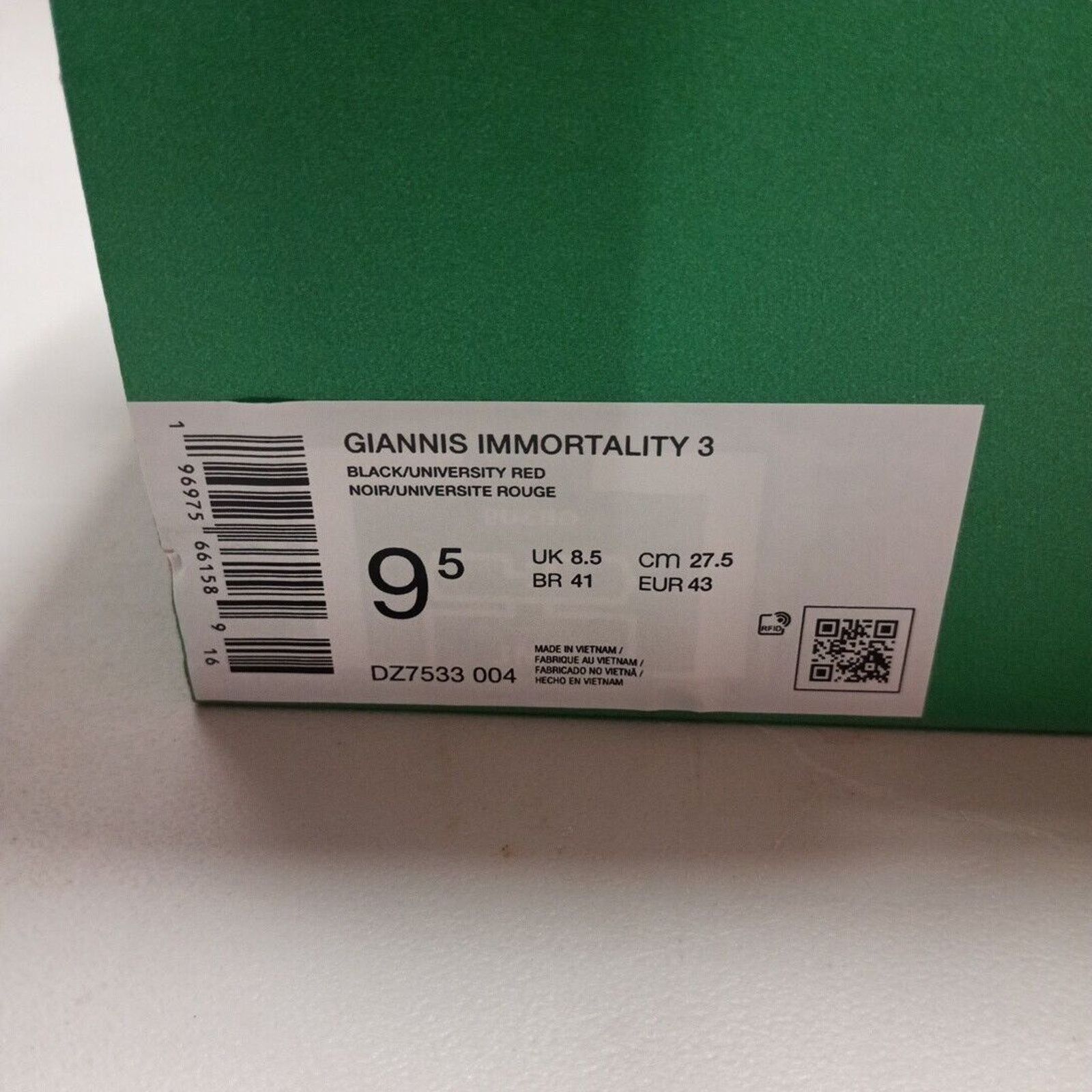 Nike Nike Giannis Immortality 3 Men's 9.5 Black University Red Size US 9.5 / EU 42-43 - 8 Thumbnail