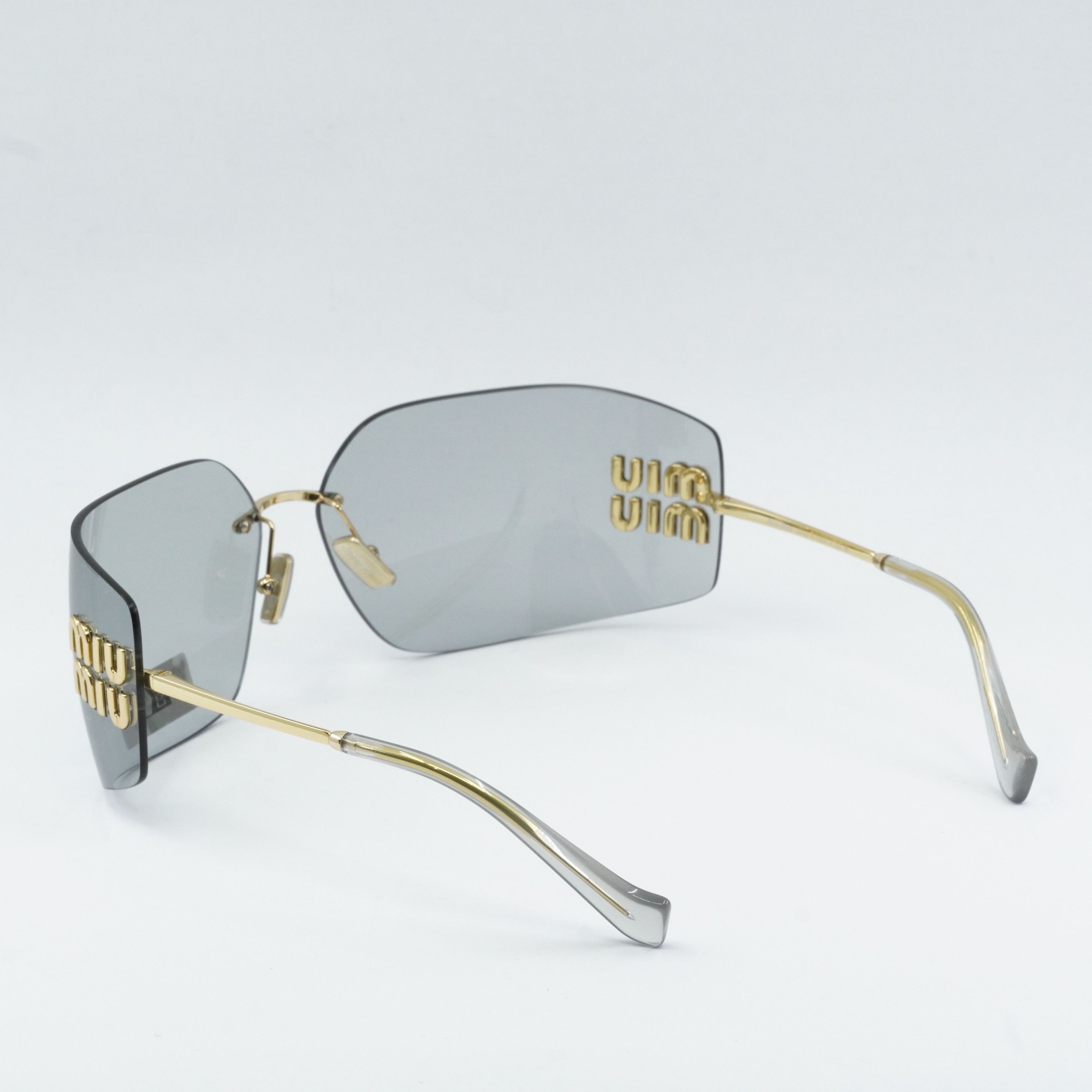 Miu Miu Miu Miu MU54YS 5AK30B Sunglasses Gold Geometric Frame Size ONE SIZE - 5 Thumbnail