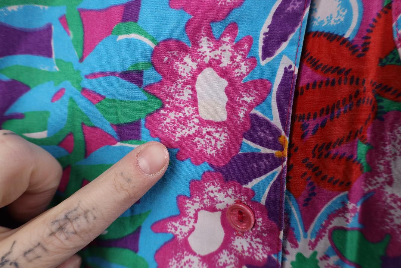 Vintage Vintage 90s Streetwear Flower Camp Collar Button Shirt Size XXL / US 16-18 / IT 52-54 - 4 Thumbnail