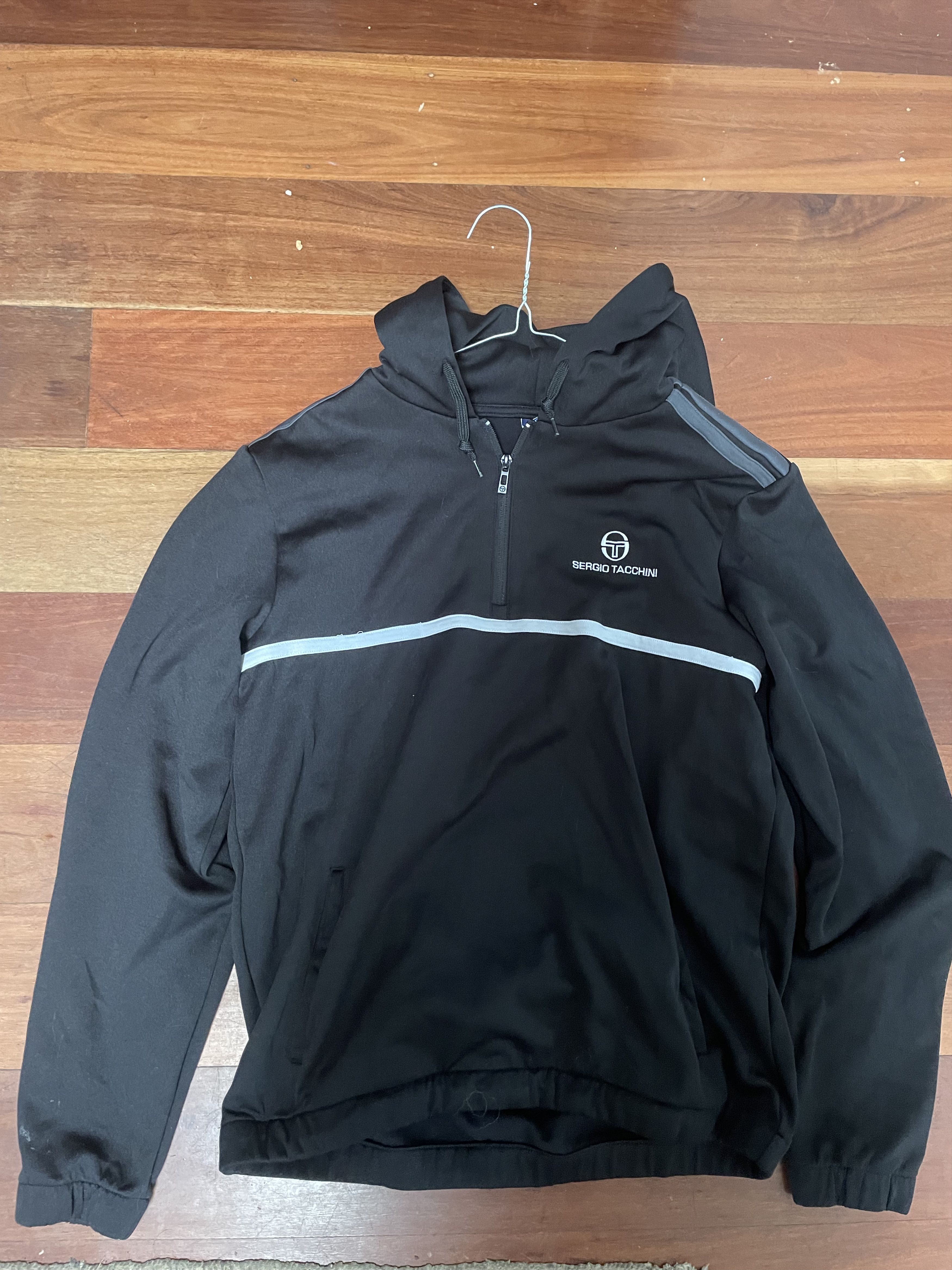 Sergio Tacchini black quarter zip hoodie