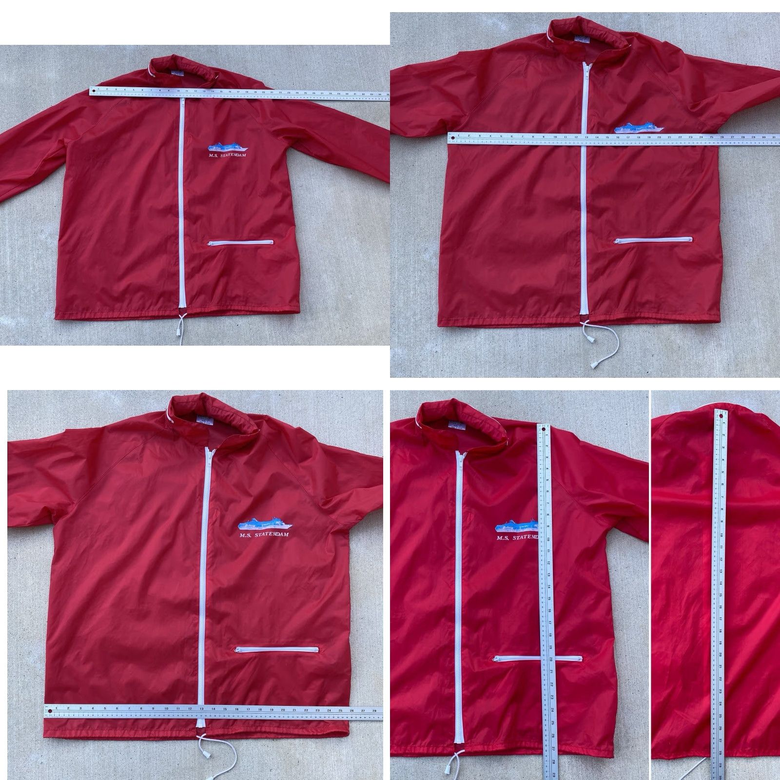 Vintage VINTAGE M.S. Statendam Windbreaker Jacket Nylon Red Navy? Size US L / EU 52-54 / 3 - 11 Thumbnail