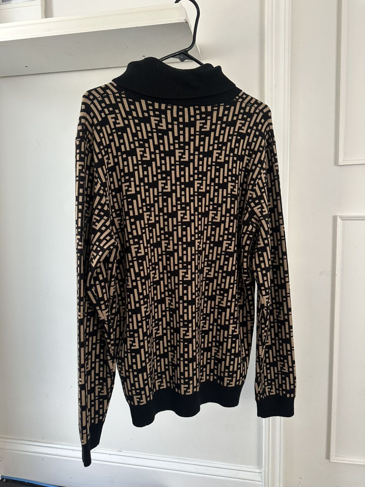 Fendi FENDI Zucca Pattern Turtleneck Knit Size US L / EU 52-54 / 3 - 2 Thumbnail