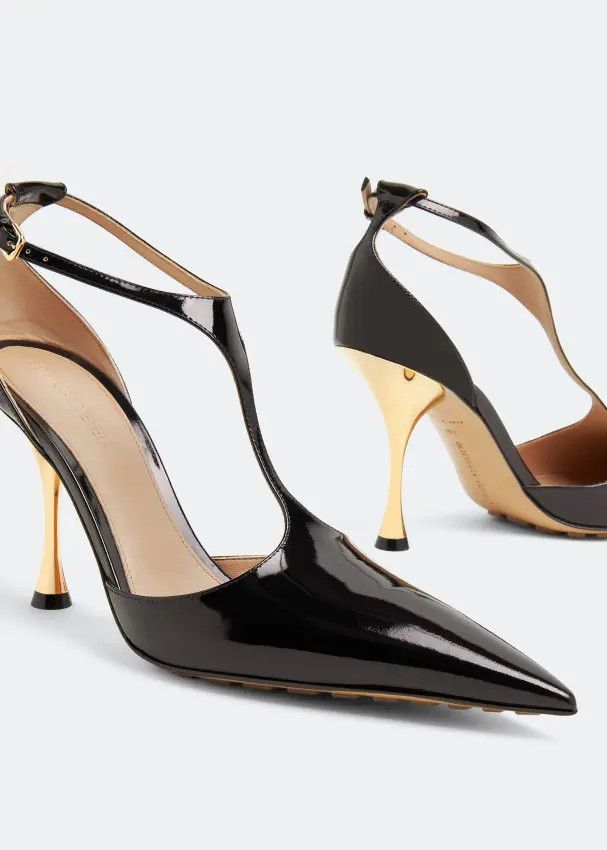 Bottega Veneta o1n1vont1125 Rocket T-Bar Pump Sandals in Black Size US 6 / IT 36 - 2 Thumbnail
