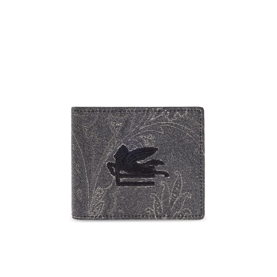Etro ETRO Gray Embroidered Wallet New & Authentic Size ONE SIZE - 1 Thumbnail