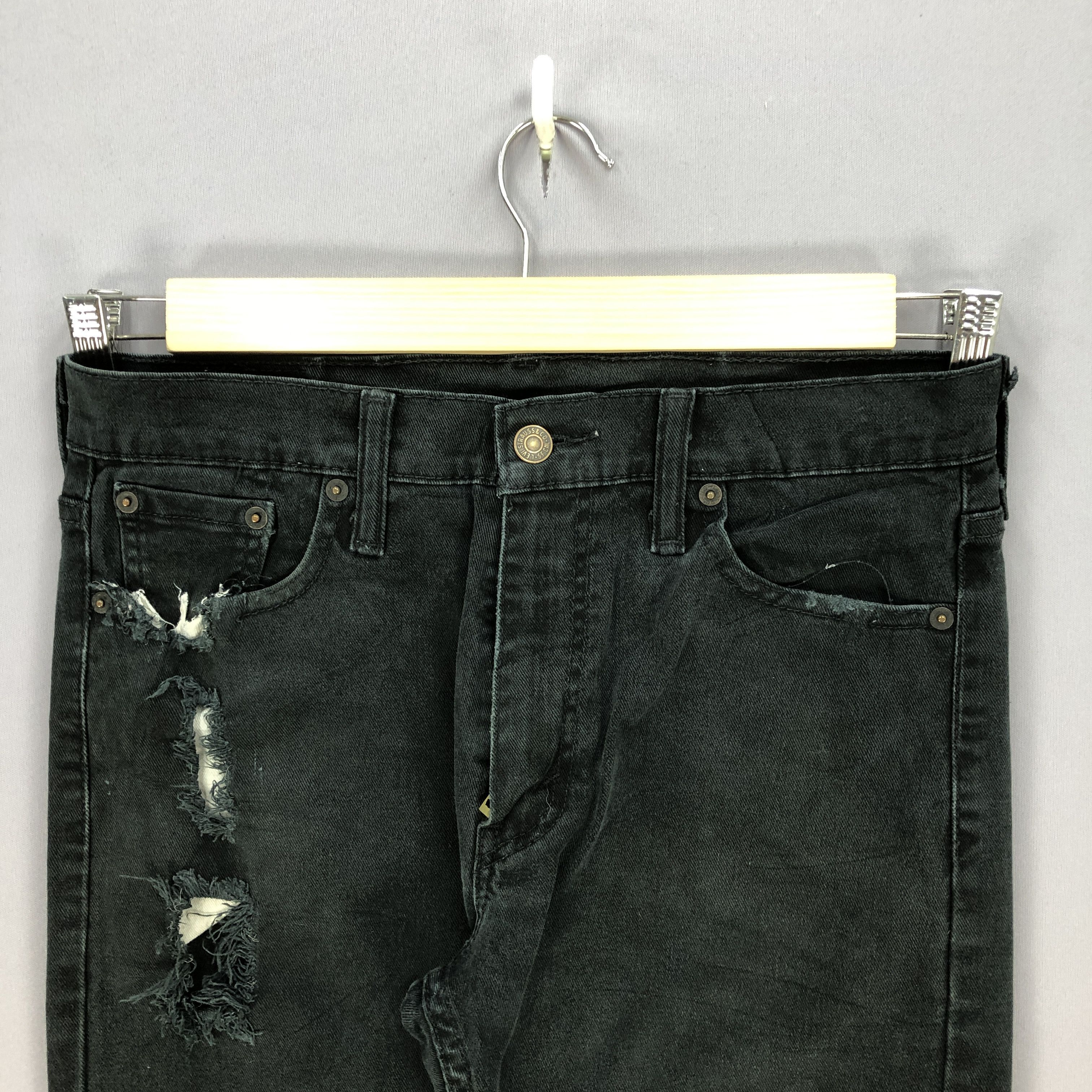 Levi's Vintage Levis Distressed Jeans Levi's Painter Black Denim Size US 30 / EU 46 - 3 Thumbnail