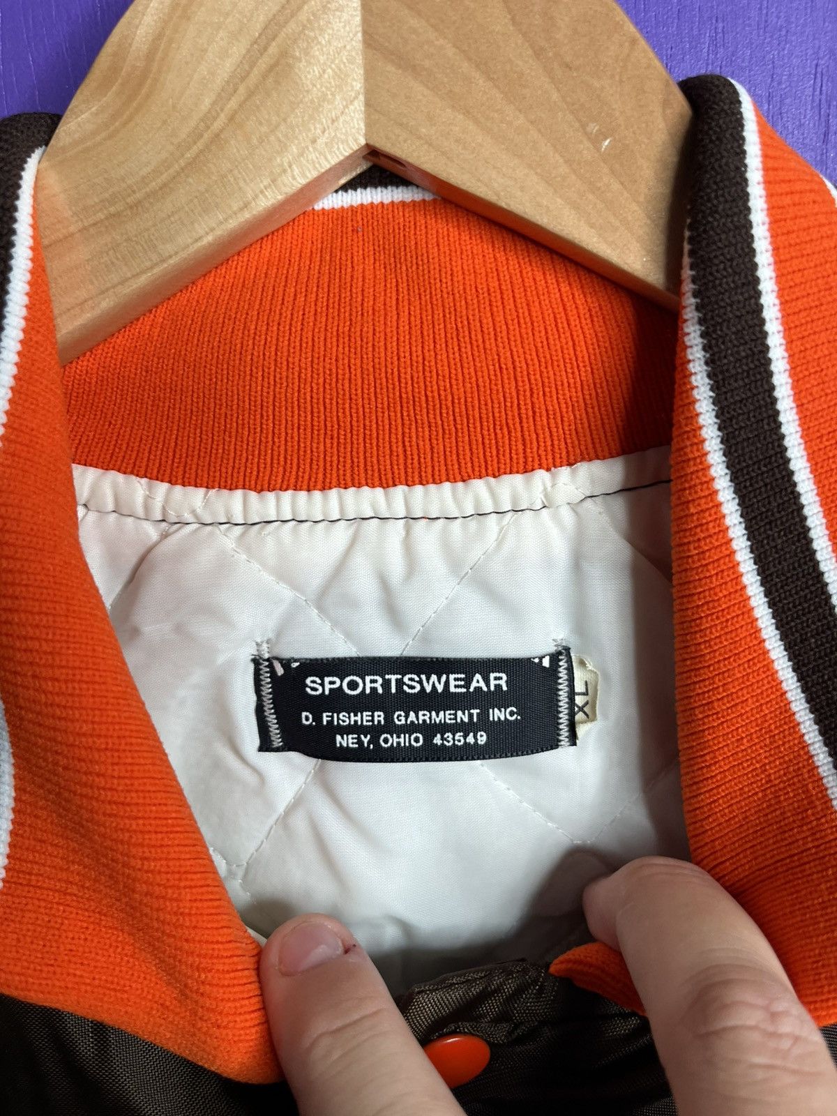 NFL × Vintage Vintage 90s Rick Cleveland browns satin style jacket Size US XL / EU 56 / 4 - 4 Thumbnail