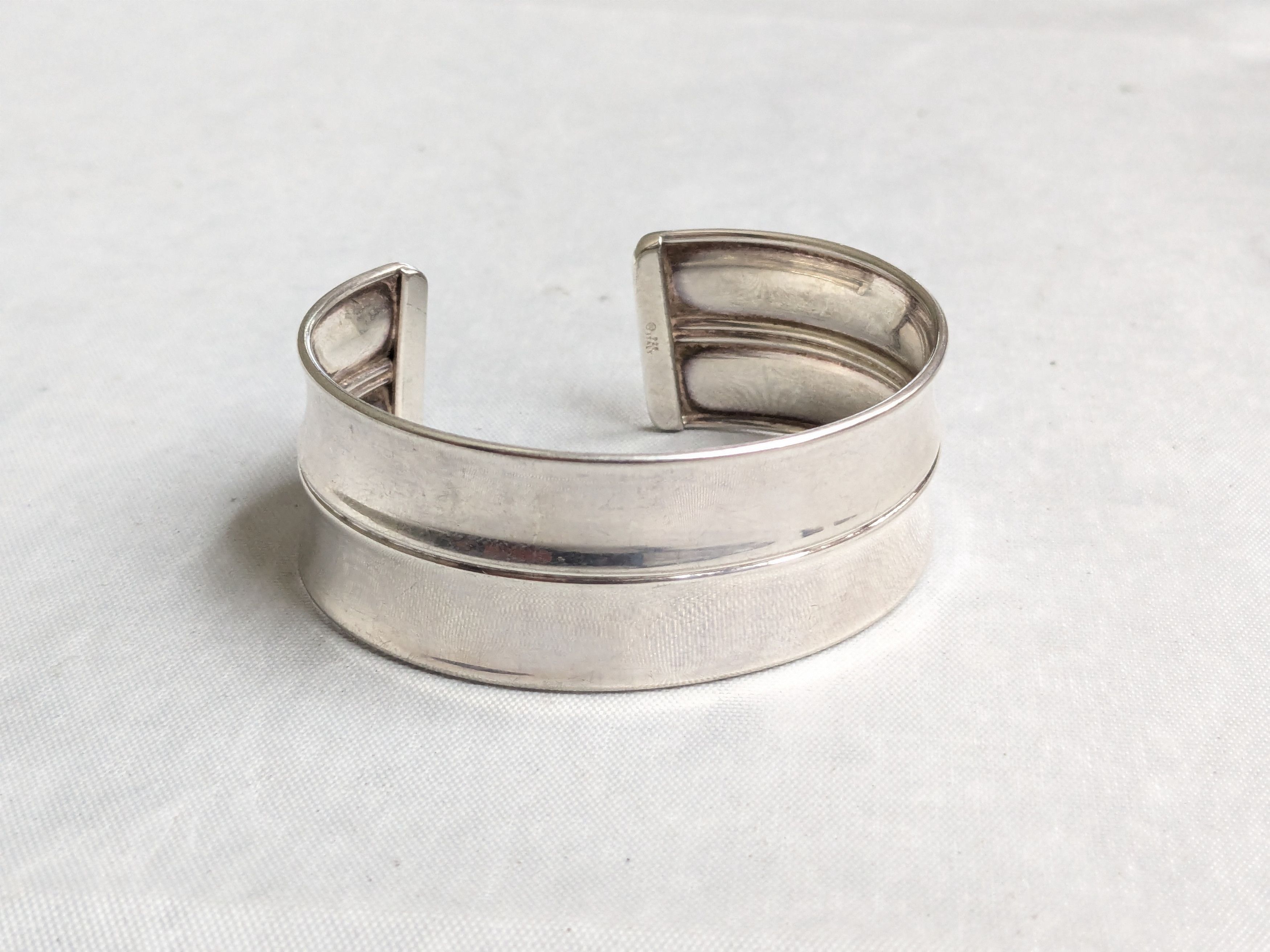 Jewelry Vintage Sterling Silver Cuff Bracelet 6" Italy Size ONE SIZE - 1 Thumbnail