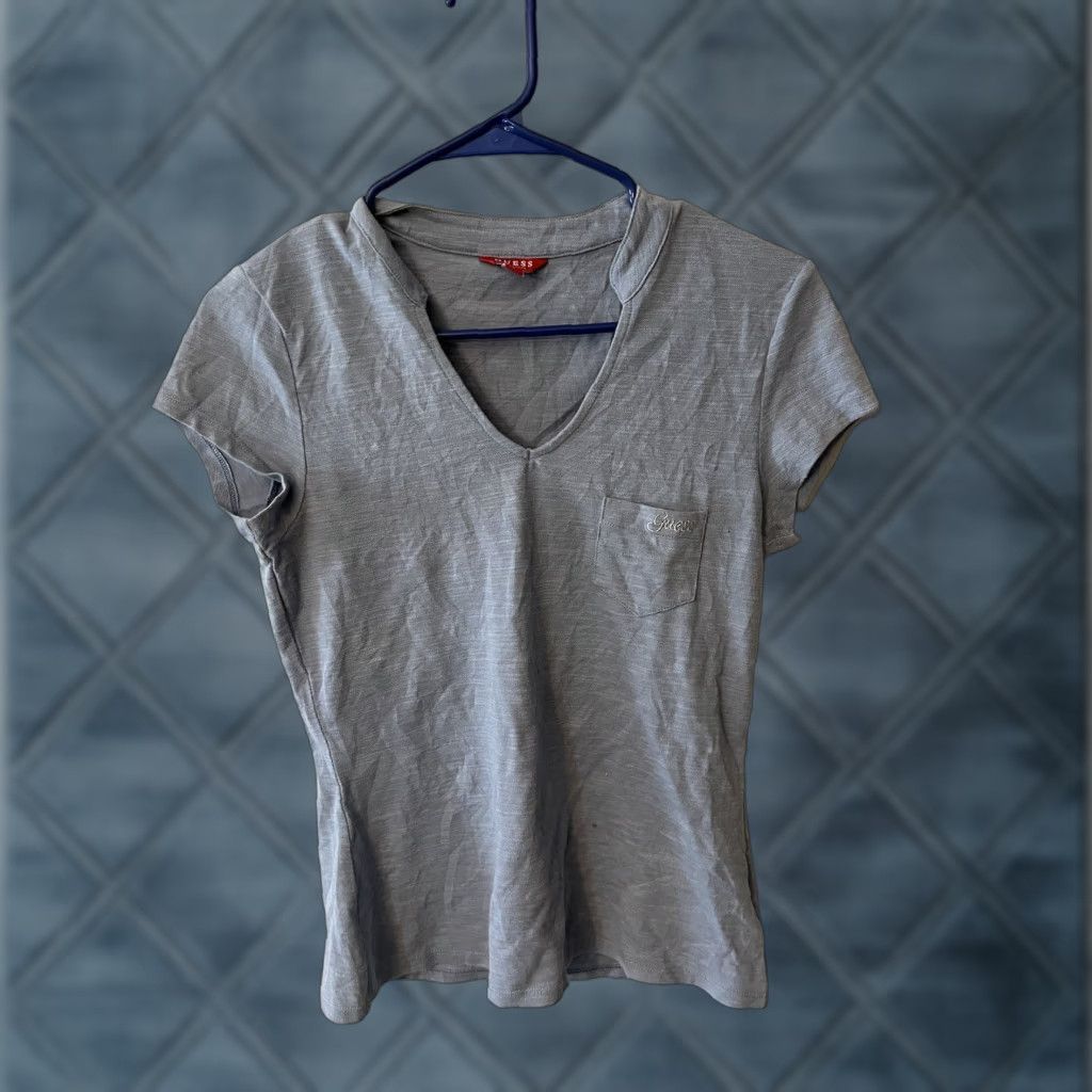 Guess VINTAGE GUESS Logo Shirt Women’s Adult Medium Blue V-Neck 90s Womens Size M / US 6-8 / IT 42-44 - 1 Thumbnail