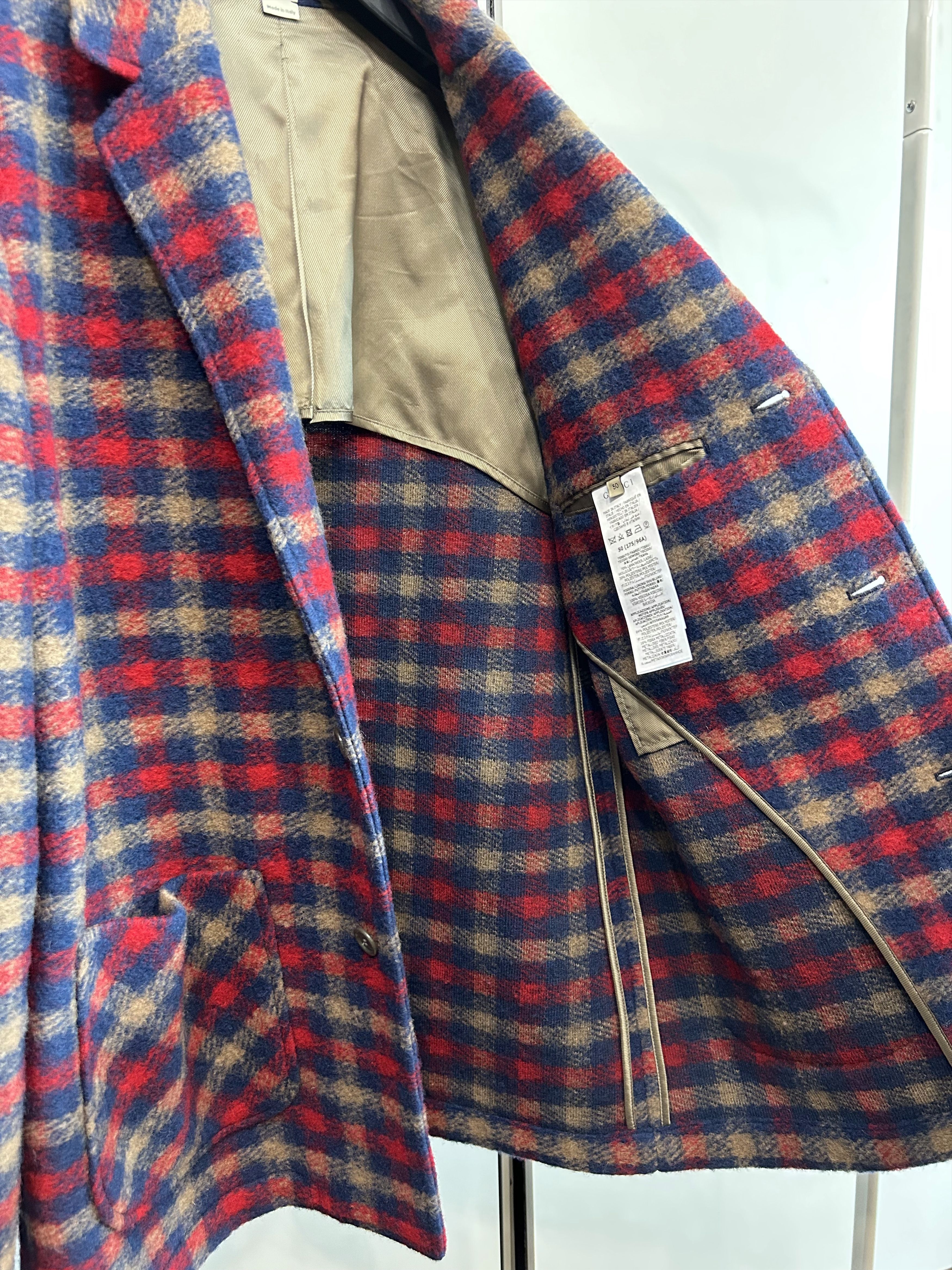 Gucci GUCCI Bycolor Wool Check Jacket Size 50L - 9 Thumbnail