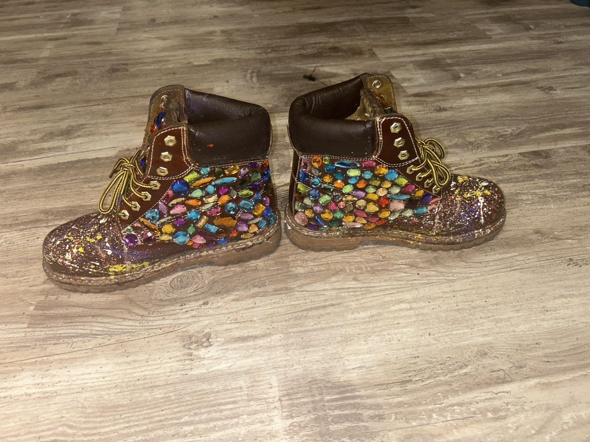 Designer Slumxweirdo Shattered Gem Industrial Work Boot Size US 7.5 / EU 40-41 - 4 Thumbnail