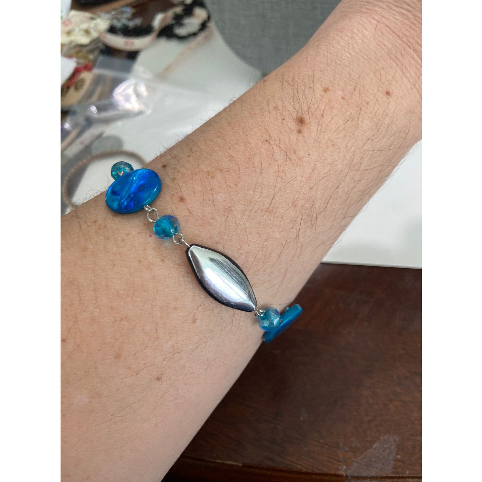 Handmade blue shell bracelet Size ONE SIZE - 2 Thumbnail