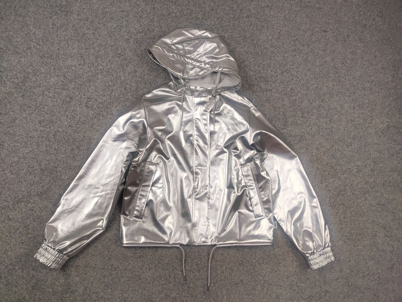 Rains Rains String Design silver foil raincoat Hooded Jacket Size US S / EU 44-46 / 1 - 1 Thumbnail