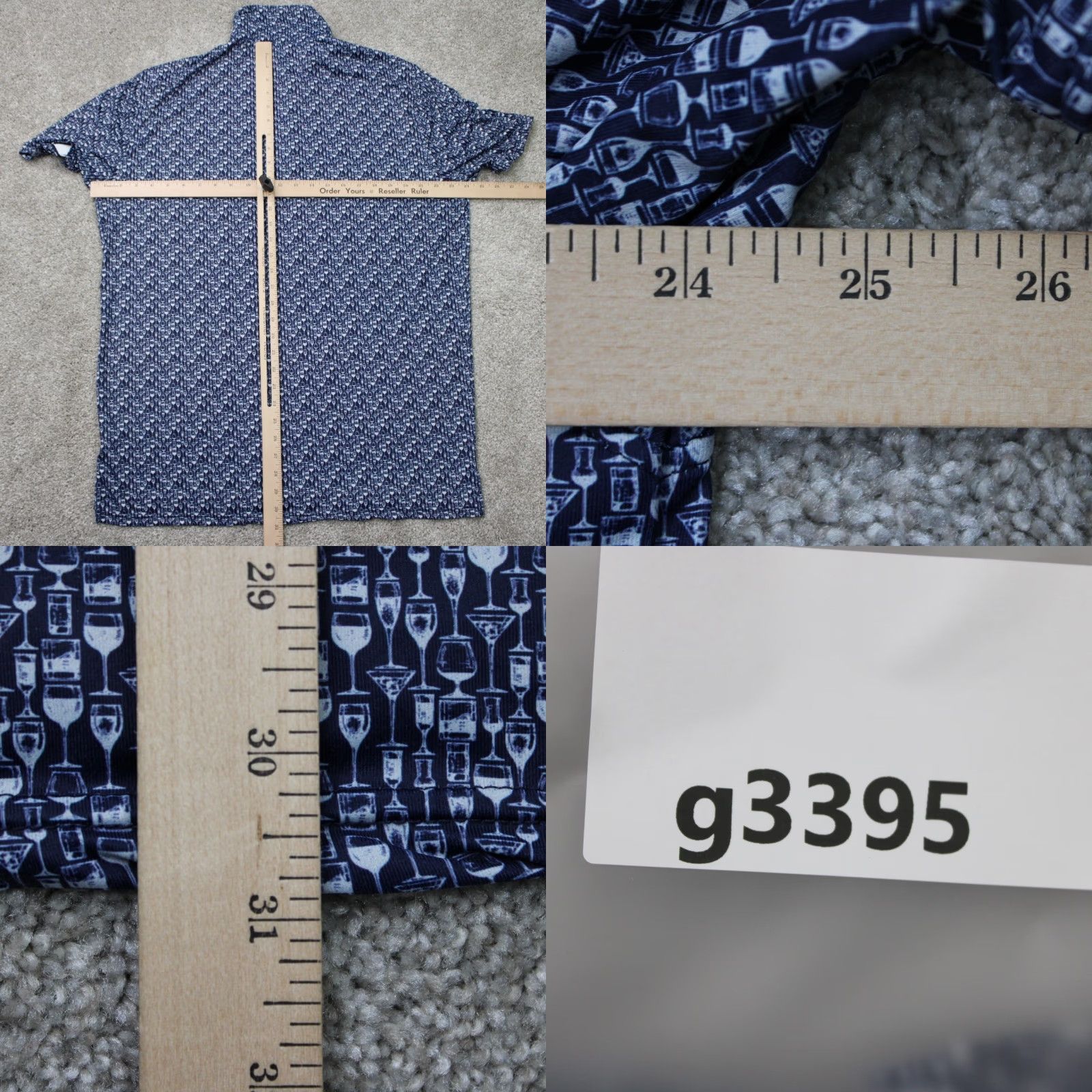 Vintage 1764 Polo Shirt Mens Large Blue Geometric Print Short Sleeve Polo Shirt Large Blue 1764 Sports Golf Casual Men’s Shirt Material Polyester Spandex Size US L / EU 52-54 / 3 - 9 Thumbnail