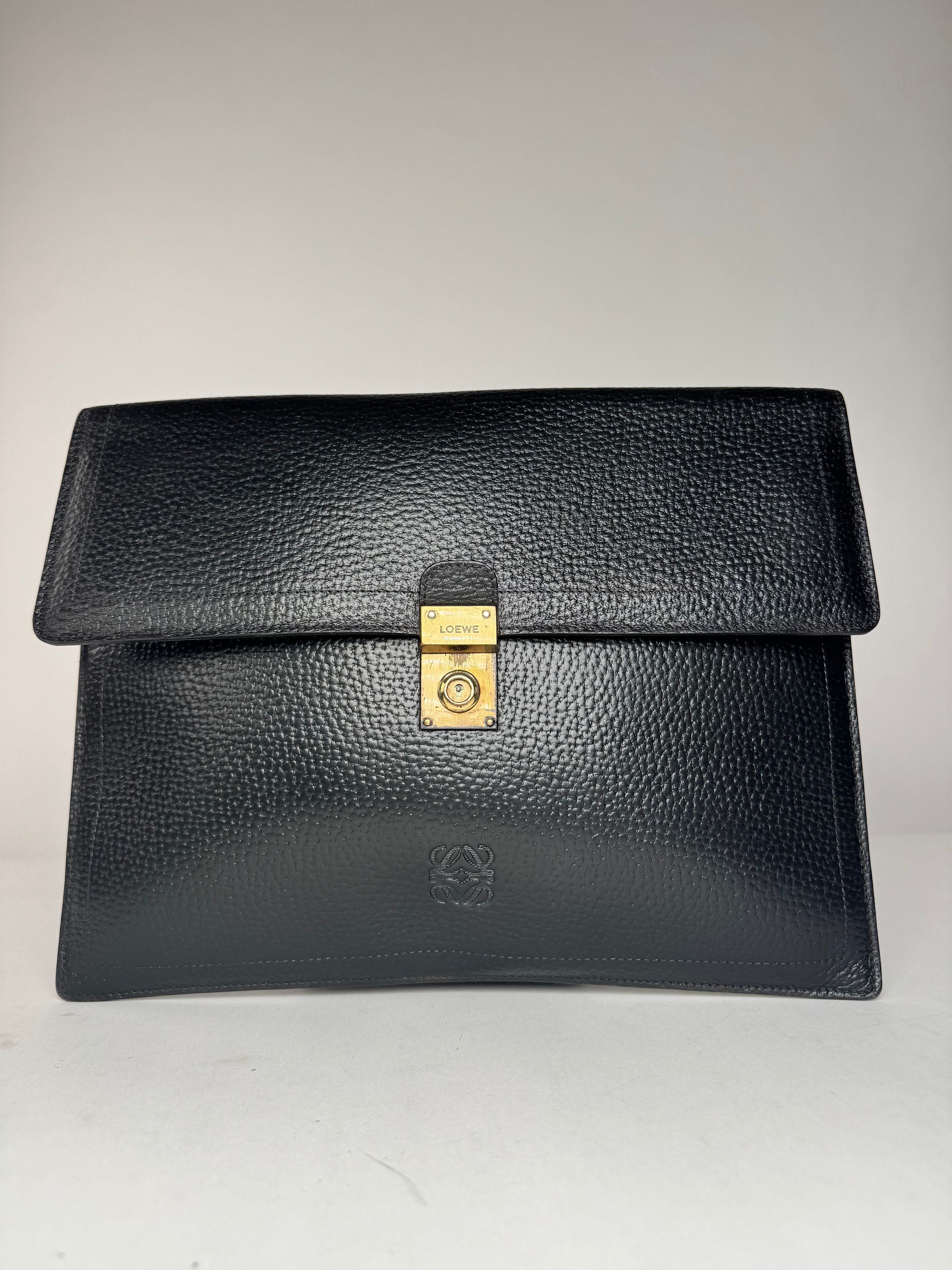 Other Vintage Loewe Madrid Anagram Leather Clutch Black Size ONE SIZE - 1 Thumbnail