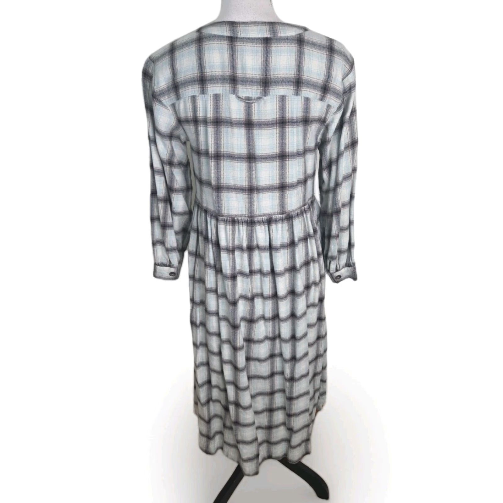 Madewell Madewell Flannel Button-Front Midi Dress Women XS 2 Cream Shirt Dress Size XS / US 0-2 / IT 36-38 - 4 Thumbnail