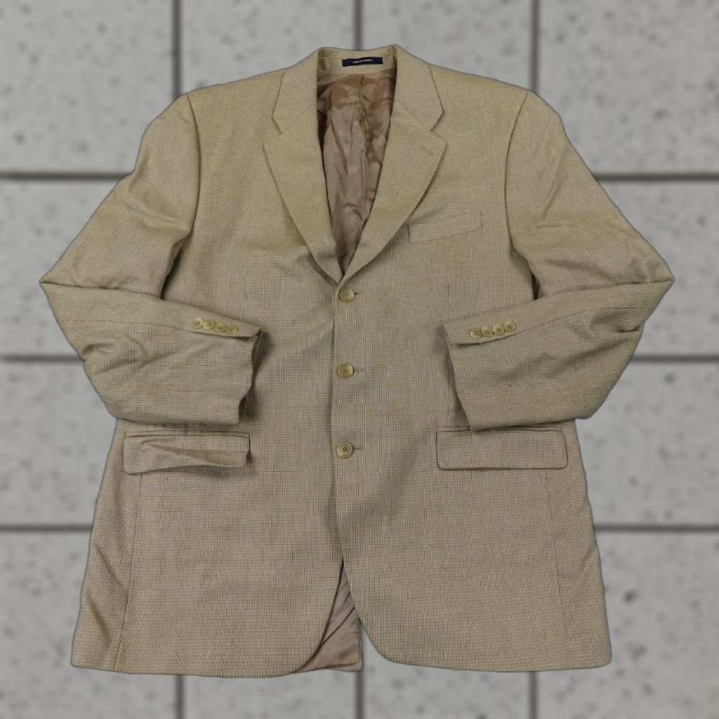 Polo Ralph Lauren Ralph Lauren Chaps Blazer Jacket Wool Button 44 Mens Brown Beige Regular Long Knit Outer Shell Blazer Suit"} Size 44R - 1 Thumbnail