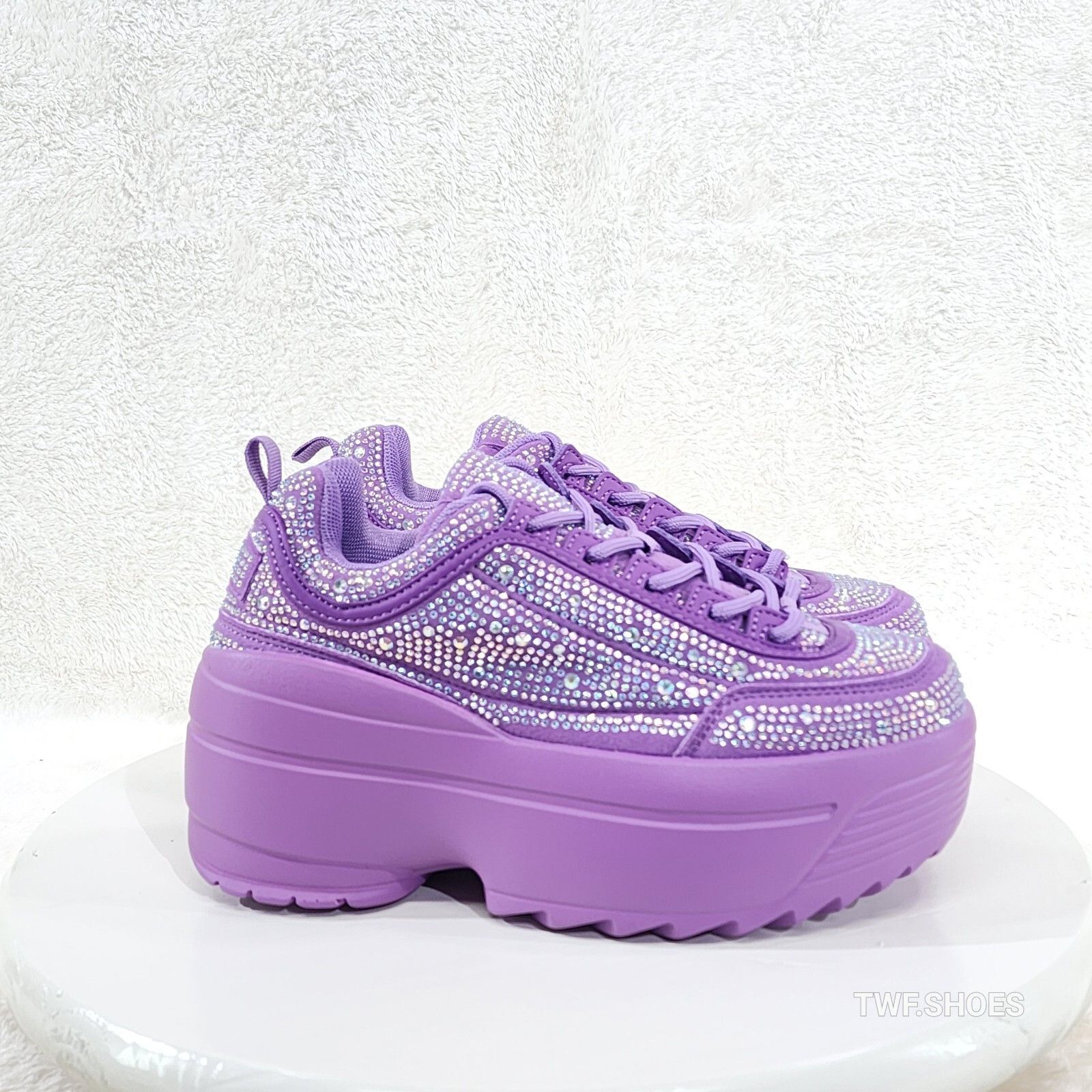 Other Ultra Cush Lilac Purple Rhinestone Platform Sneakers (US Sho Size US 9 / IT 39 - 1 Thumbnail