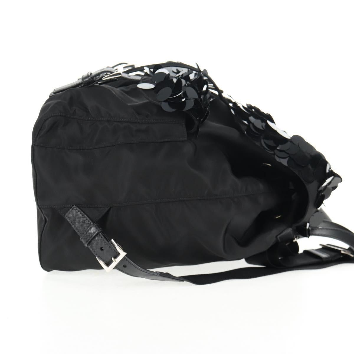 Prada PRADA Sequin Backpack Nylon Black Silver Size ONE SIZE - 5 Thumbnail
