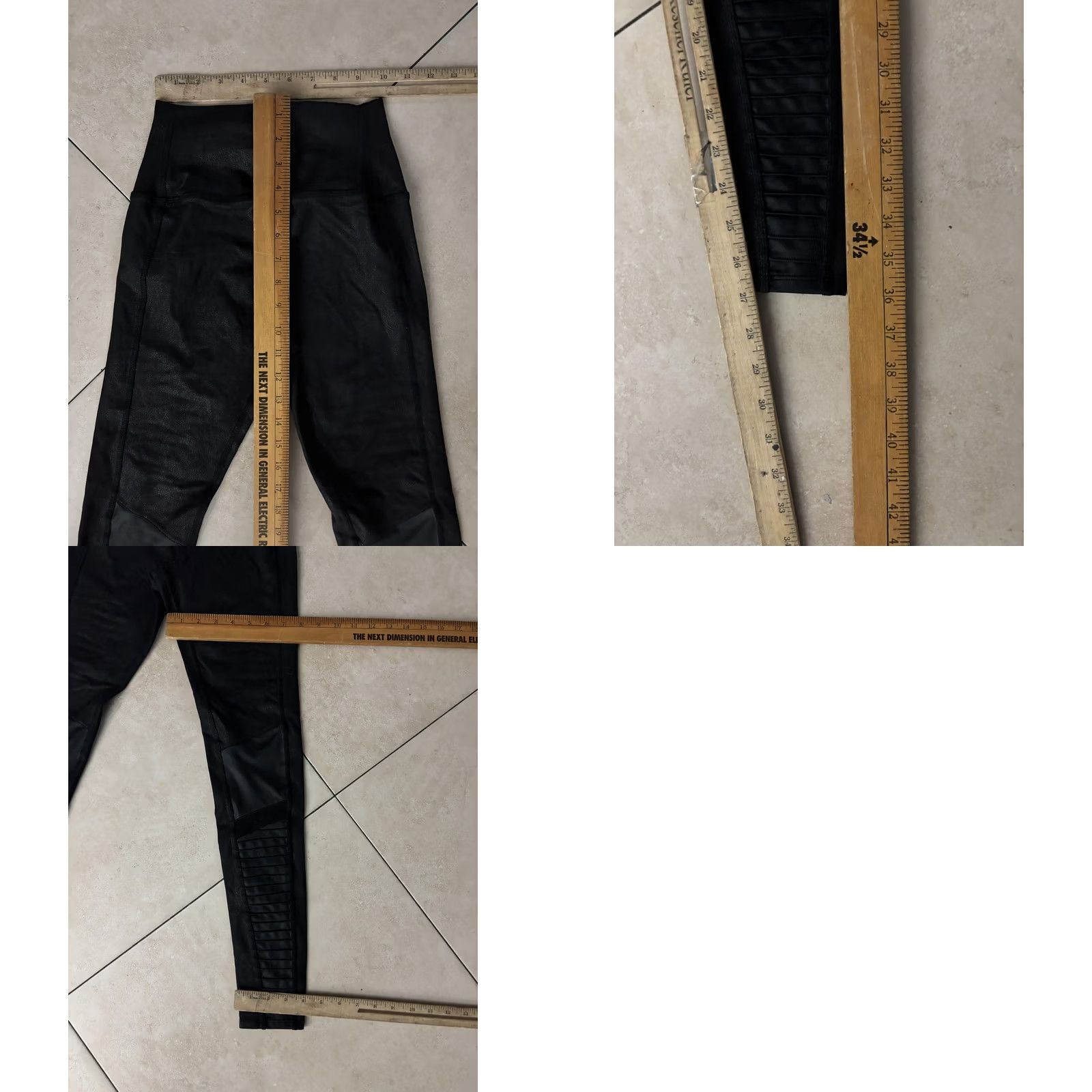 Alo Yoga Alo Yoga Leggings Womens XS Black High Waist Moto Faux Leather Ankle Skinny Pull On Size 26" / US 2 / IT 38 - 8 Thumbnail