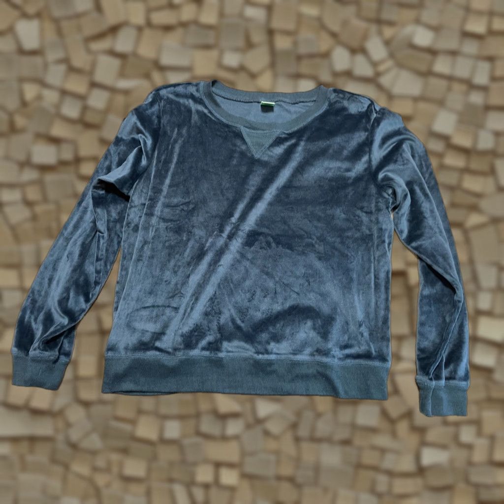 Vintage Honey Dew Shirt Women L Blue Long Sleeve Velvet Casual Travel Modern Basic Velvet 32 Size L / US 10 / IT 46 - 1 Thumbnail