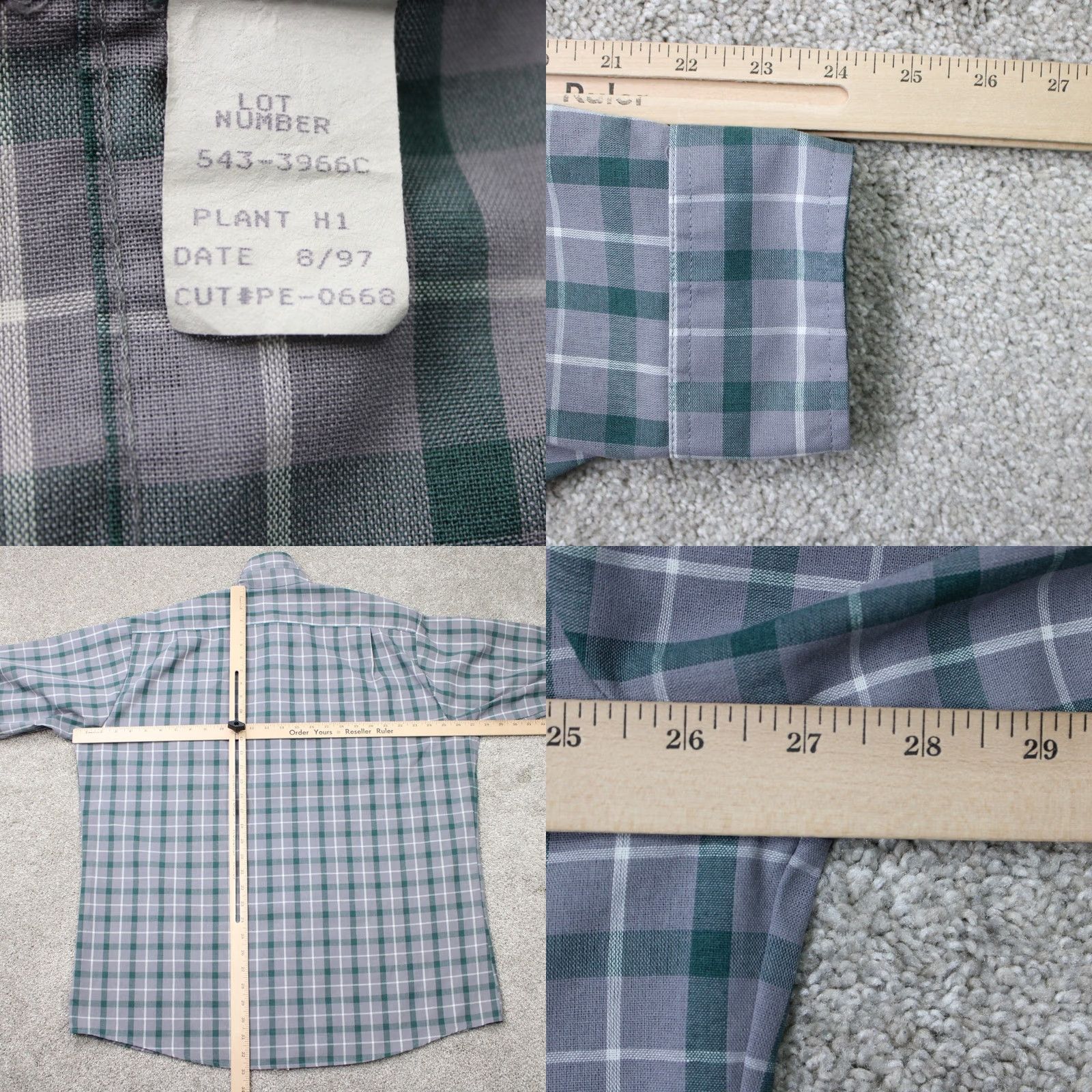 Vintage VTG Big Mac Shirt Mens XL Green/Gray Plaid Flannel Long Sleeve Button-Up 90s y2k Regular Chest 54 in Winter Fall Spring Mens Size US XL / EU 56 / 4 - 8 Thumbnail