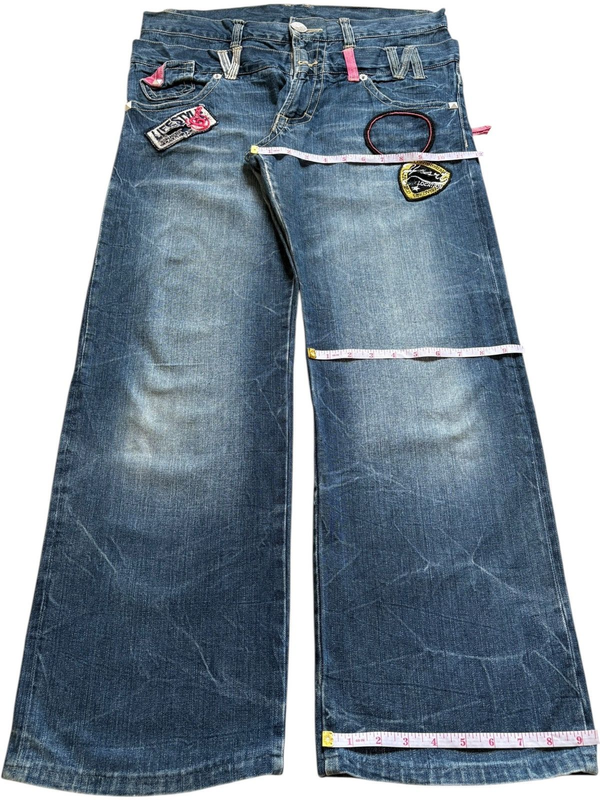 JNCO × Japanese Brand Vintage Japanese Brand Double Waist Blue Wash Baggy Jean Size US 36 / EU 52 - 14 Thumbnail