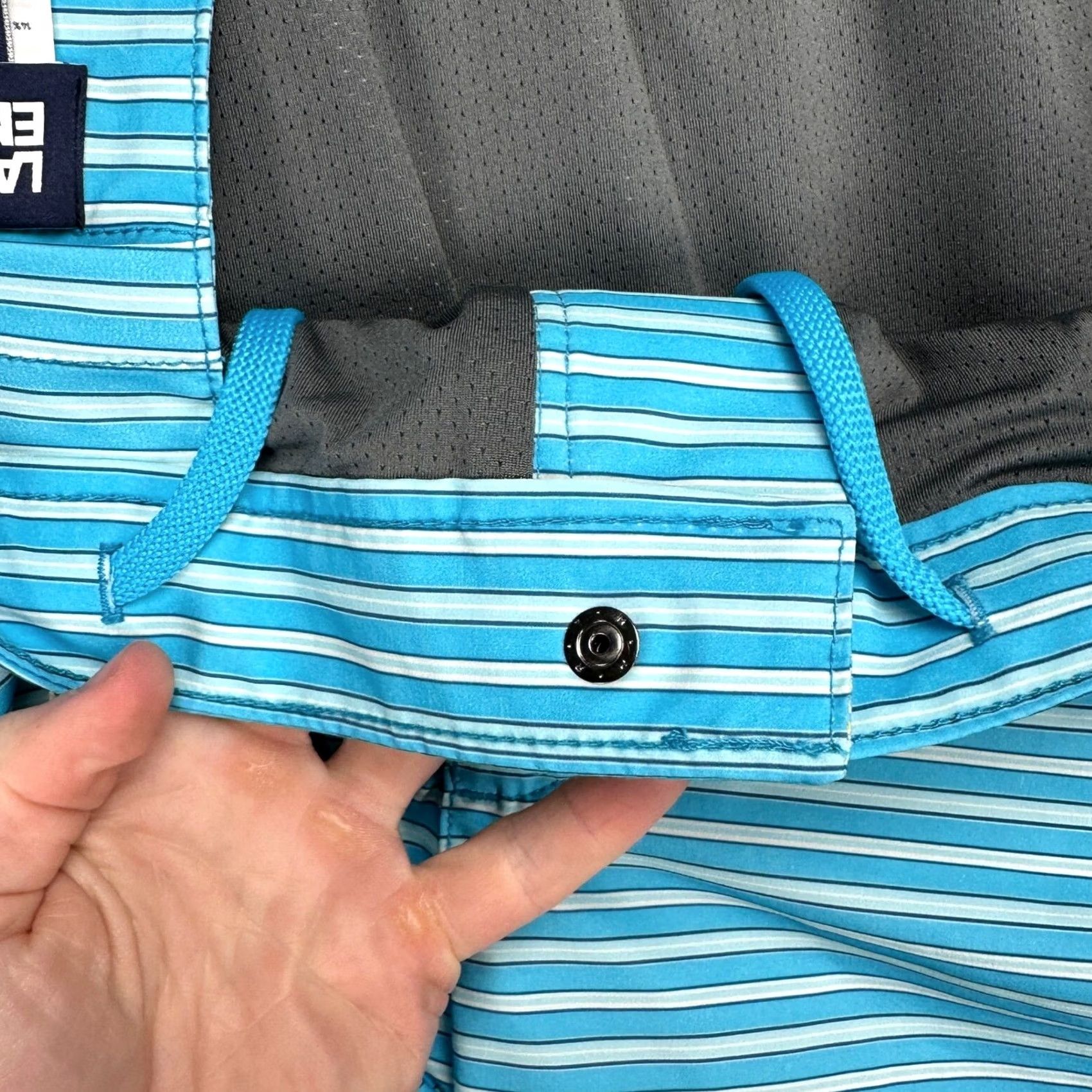 Lands' End Lands' End Mens Sunset Swim Trunks Large Blue White Stripe Lined Board Shorts NEW Mens Large Board Shorts Blue White Stripe Beach Surfing Size US 33 - 6 Thumbnail