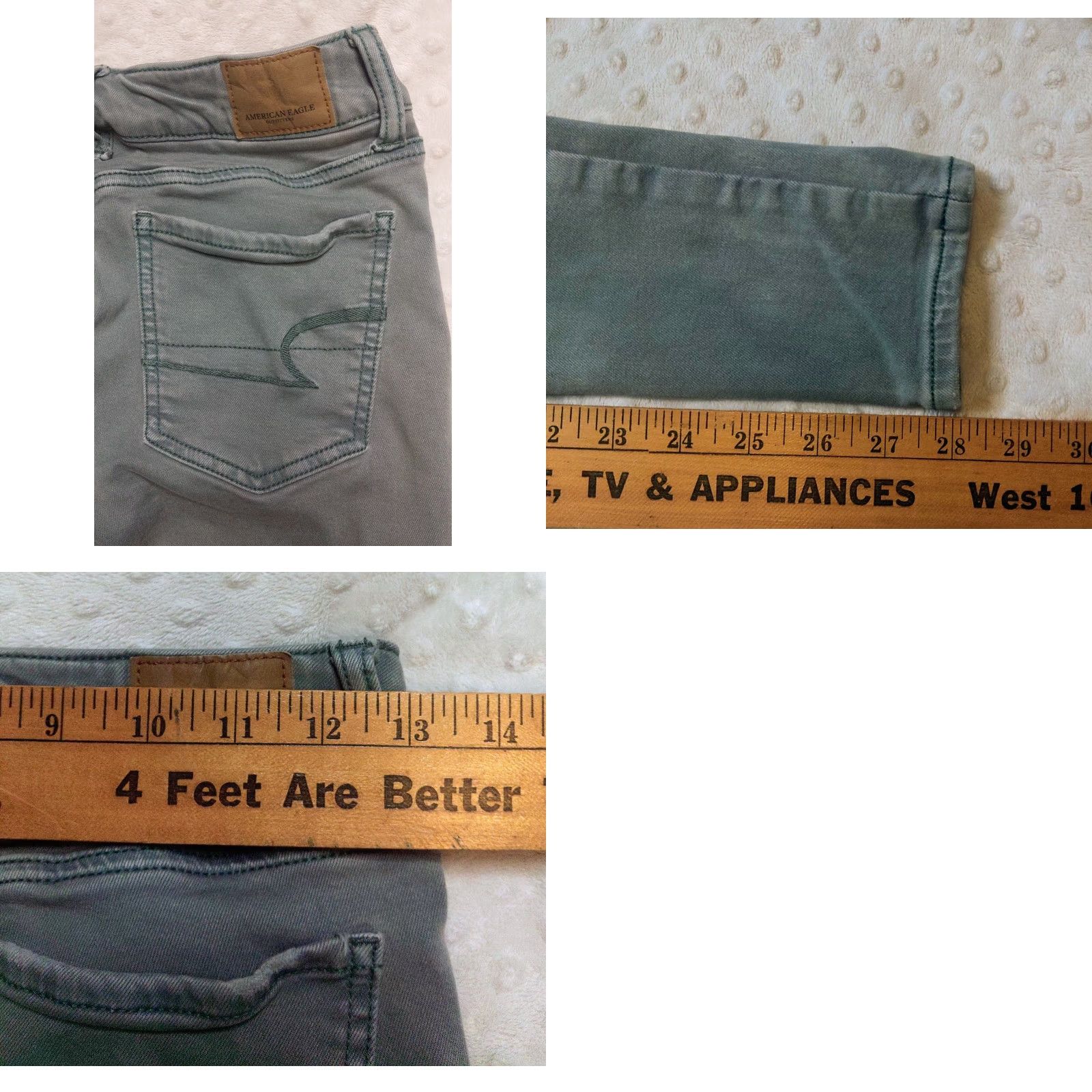 American Eagle Outfitters American Eagle Gray Green Jegging Super Stretch Jeans Women's 0 XS 26x28 Size 25" / US 0 / IT 36 - 8 Thumbnail