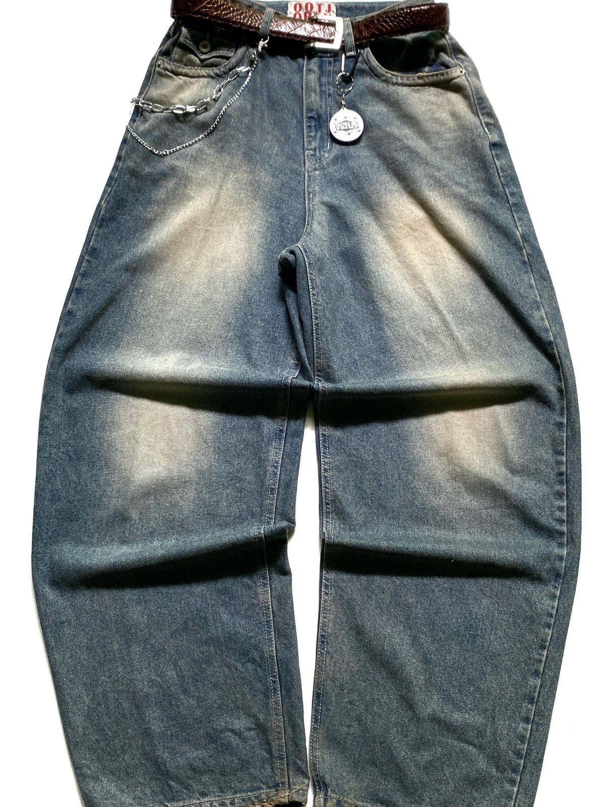 If Six Was Nine × JNCO × Vintage SICK💰 OOTJ Contrast Faded Baggy Jeans Size US 28 / EU 44 - 3 Thumbnail