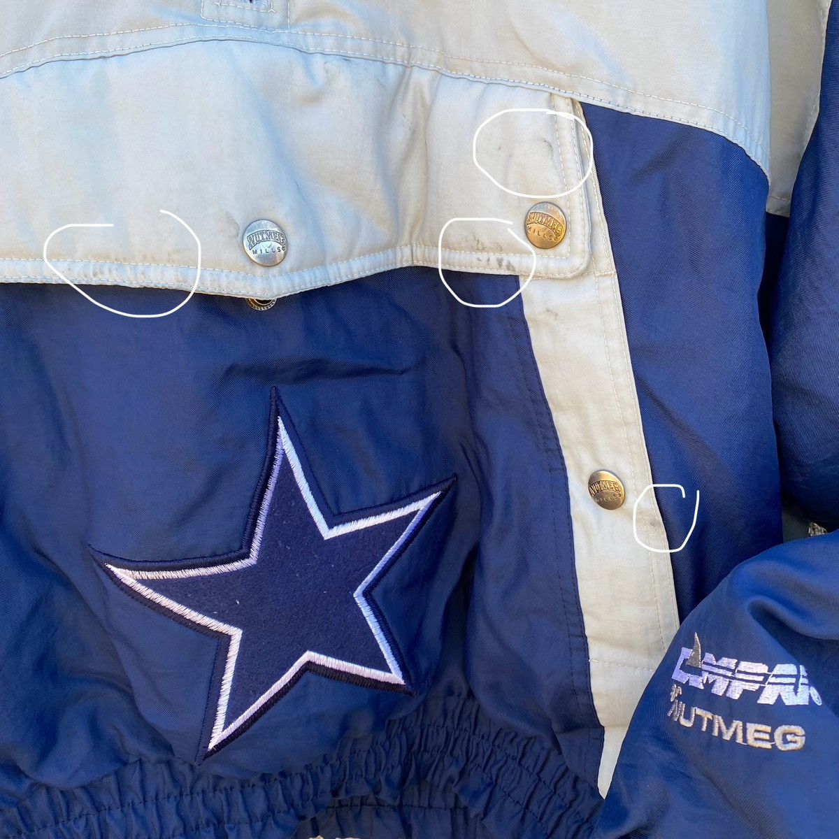 Nutmeg Vintage 90s Nutmeg Pullover Jacket Dallas Cowboys NFL Large Size US L / EU 52-54 / 3 - 4 Thumbnail
