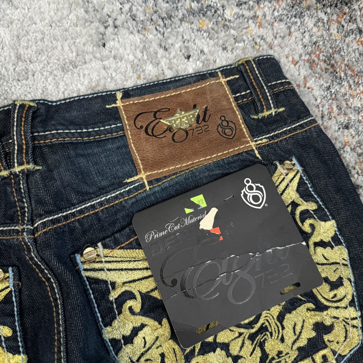 JNCO × Japanese Brand × Vintage Crazy Vintage y2k 8732 embroidered baggy cybergoth jeans Size US 36 / EU 52 - 8 Thumbnail