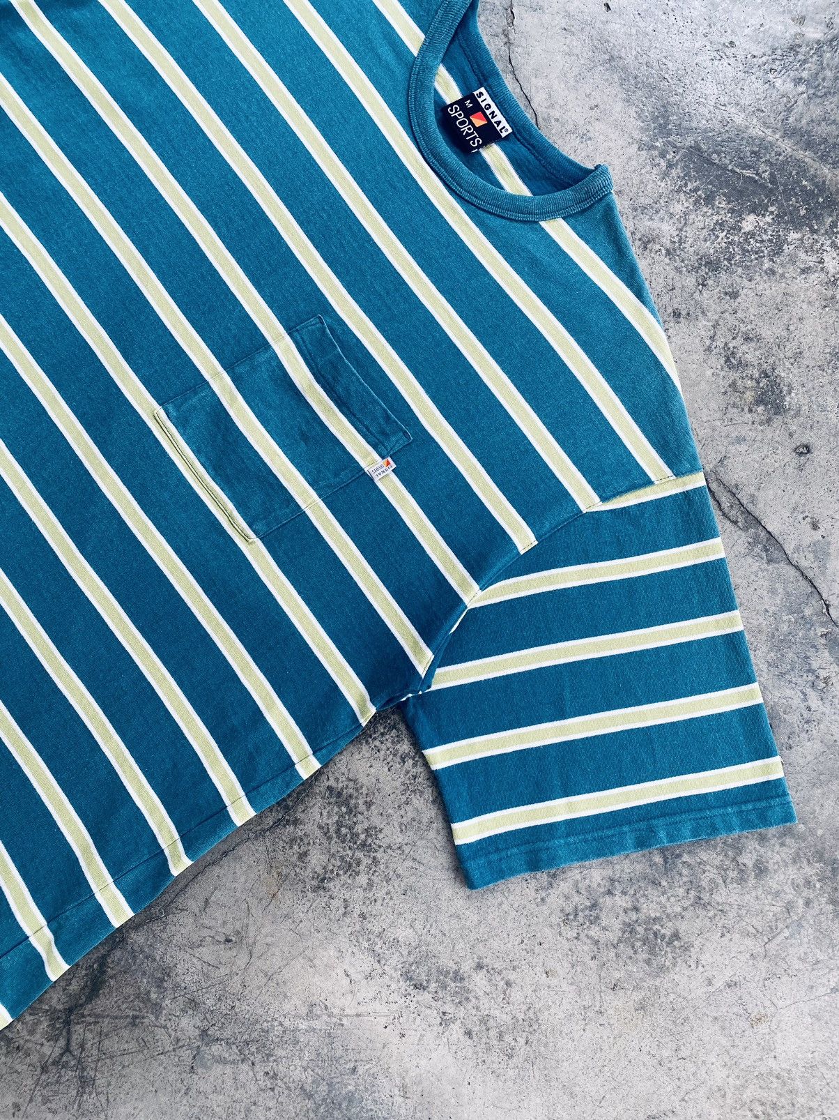 Vintage Vintage Signal Sports Pocket Striped Boxy Tees Size US M / EU 48-50 / 2 - 4 Thumbnail
